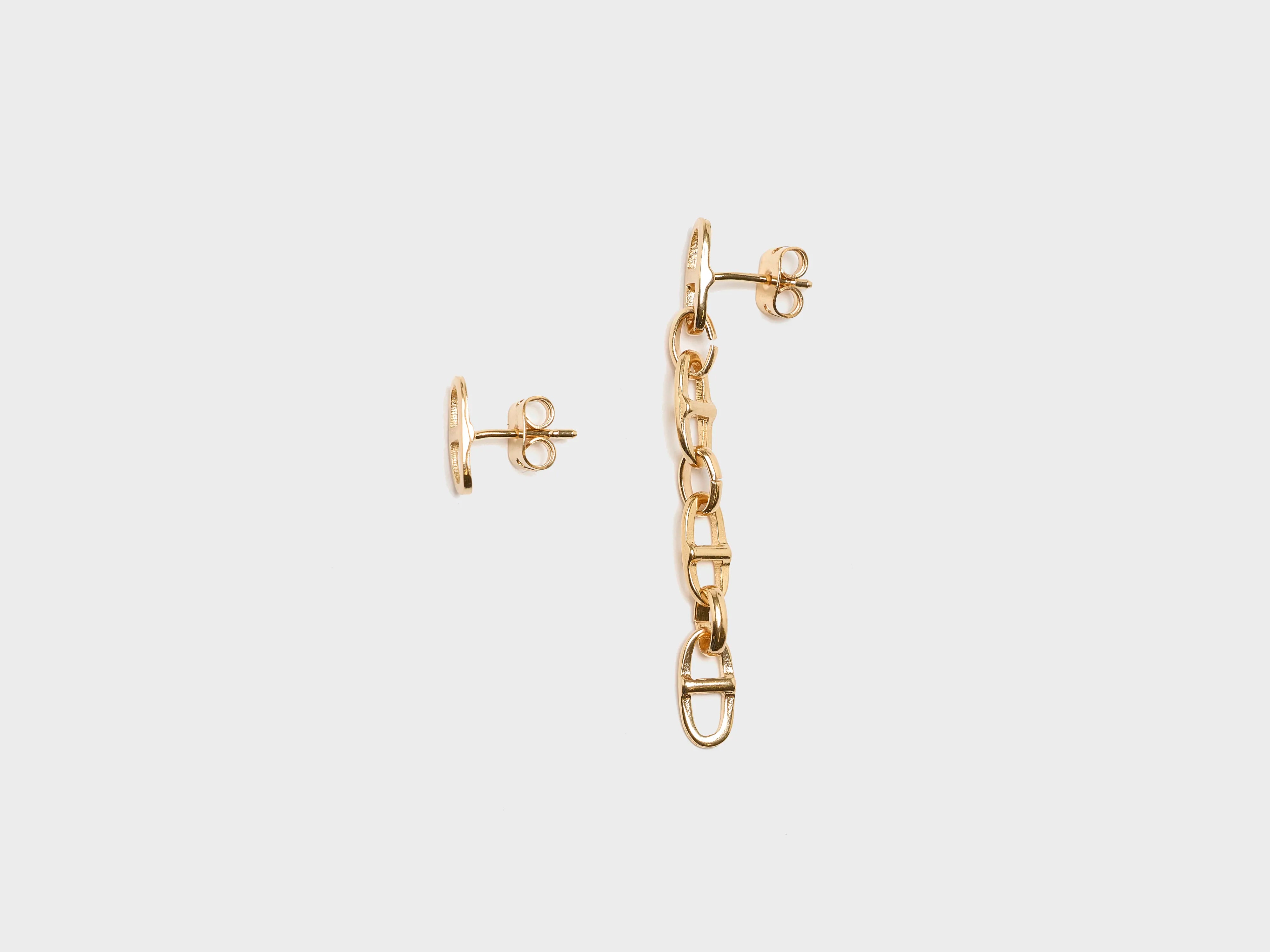Boucles d'Oreilles Buckle Asymétriques (251 / W / GOLD)