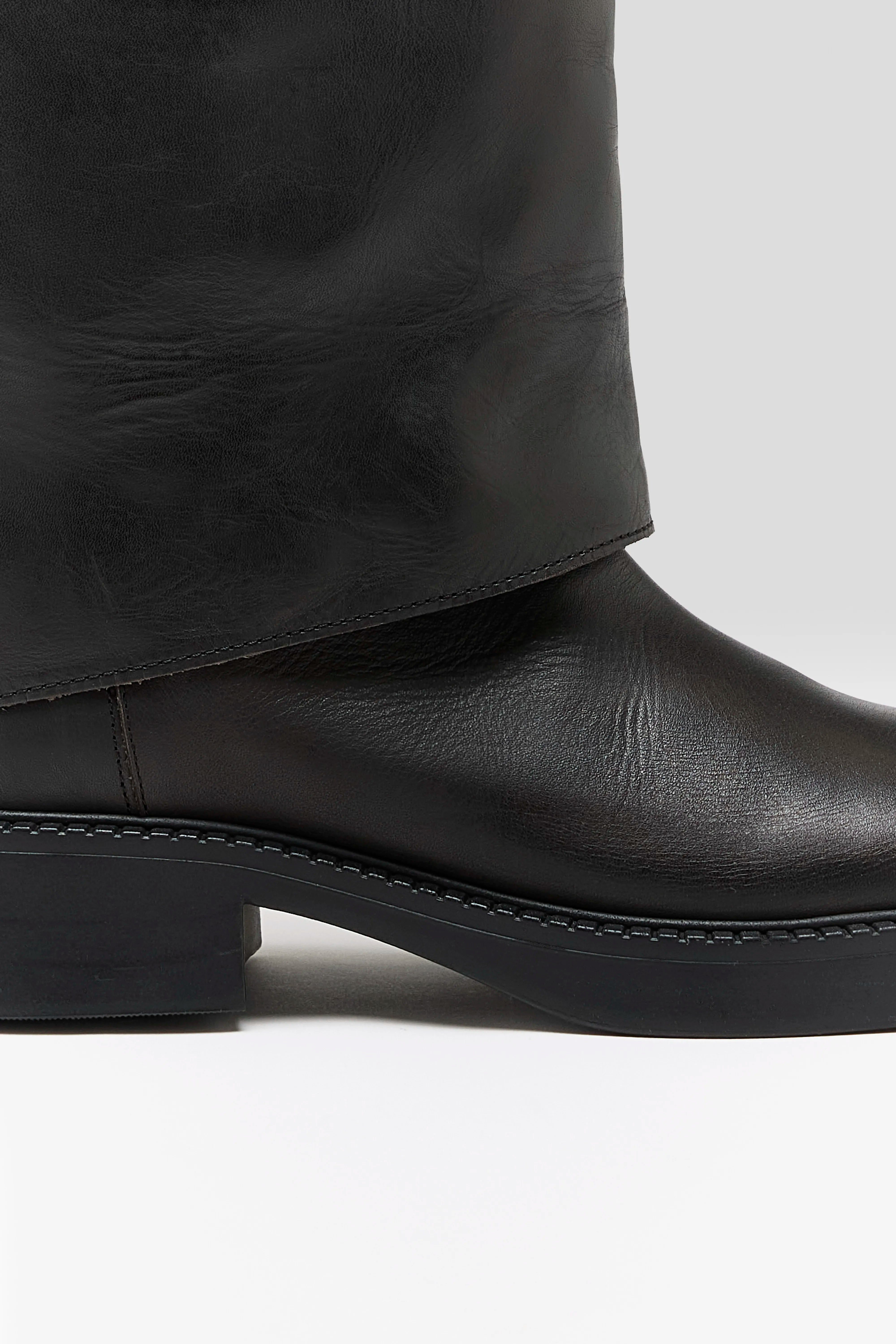 Leala Brushed Leather Boots (252 / W / BLACK)