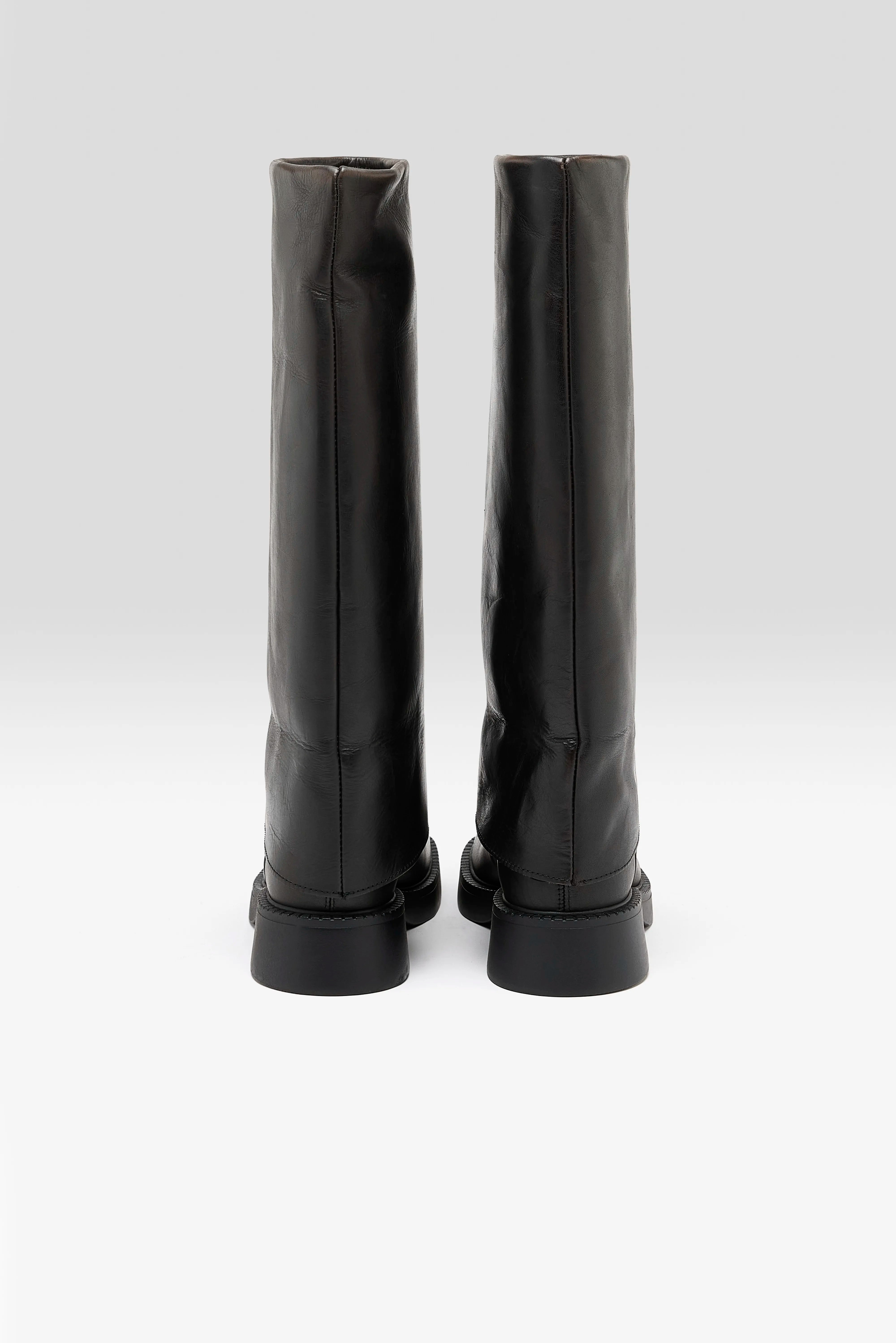 Leala Brushed Leather Boots (252 / W / BLACK)