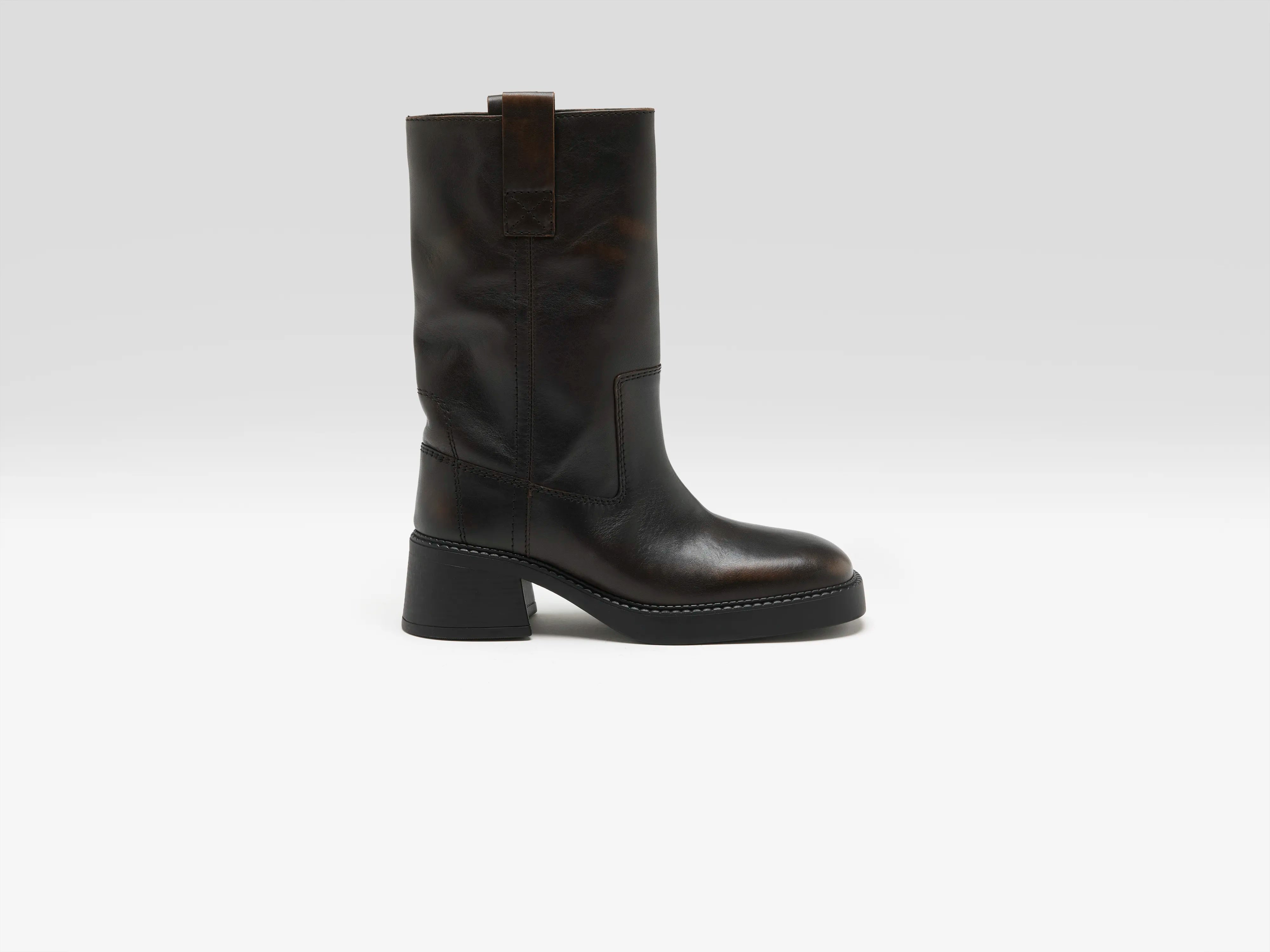 Inaya Mid-calf Biker Boots (262 / W / BROWN)