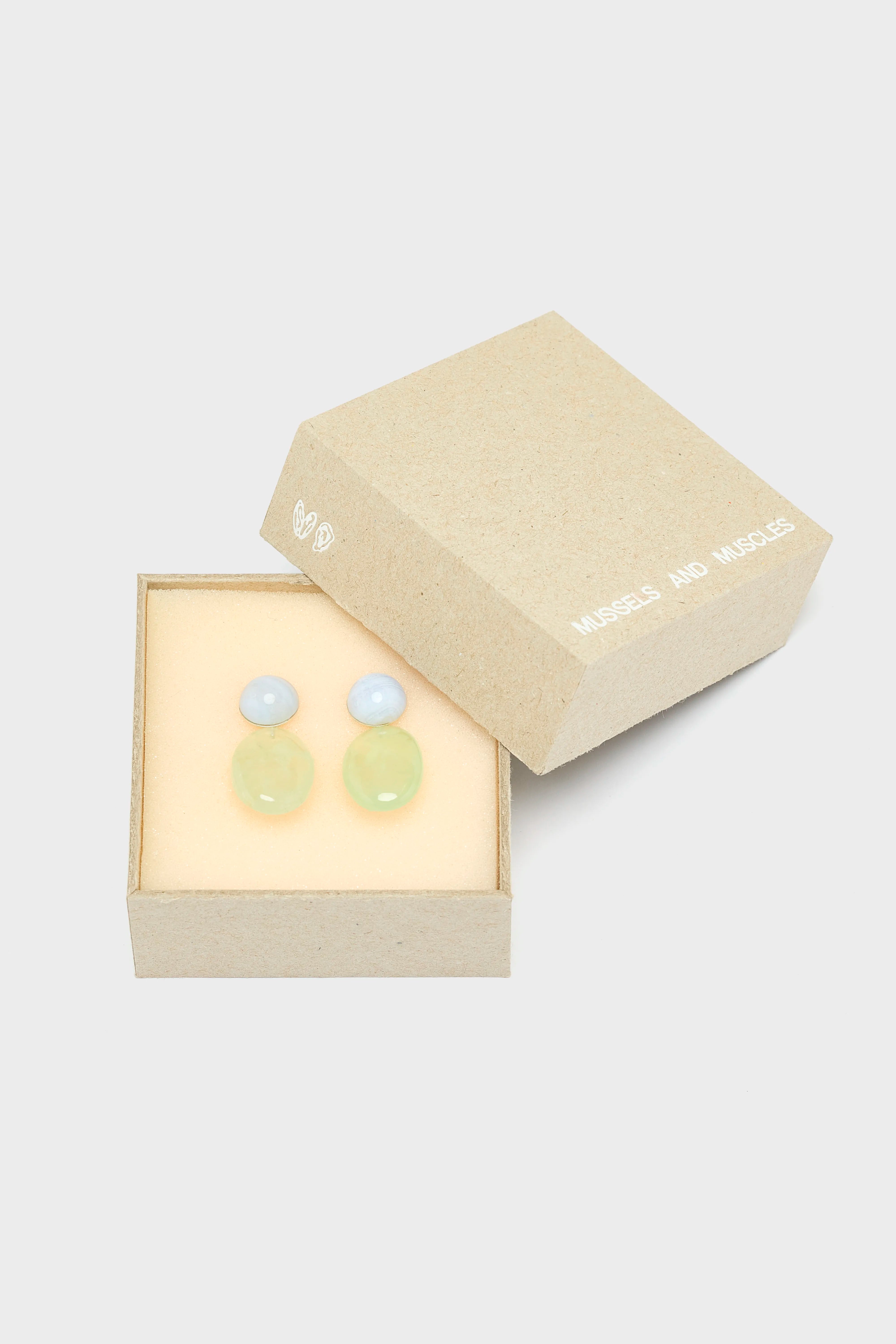 Blue and Green Pebbles Earrings (252 / W / BLUE)