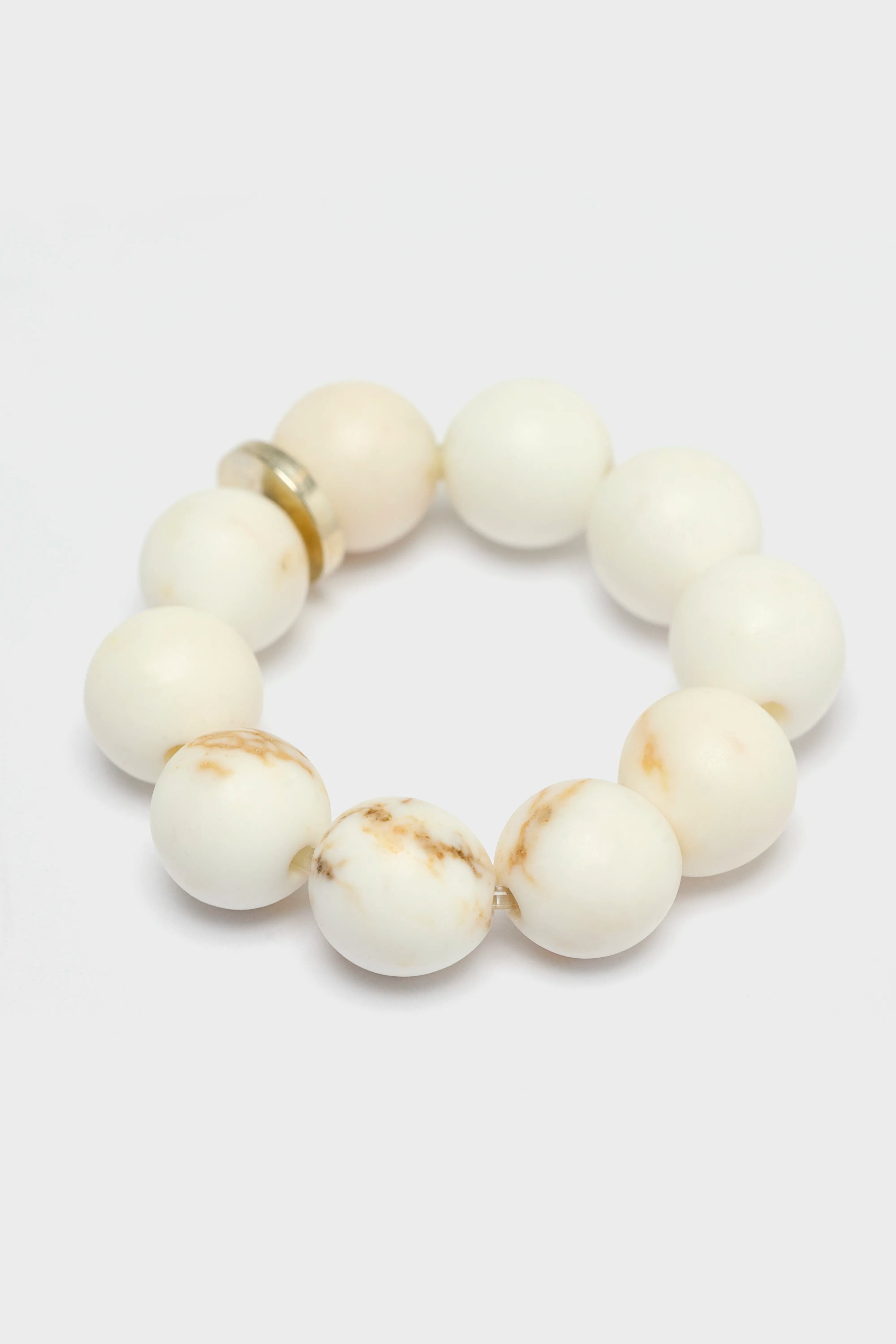 Ivory Magnesite Spheres Ring (252 / W / WHITE)