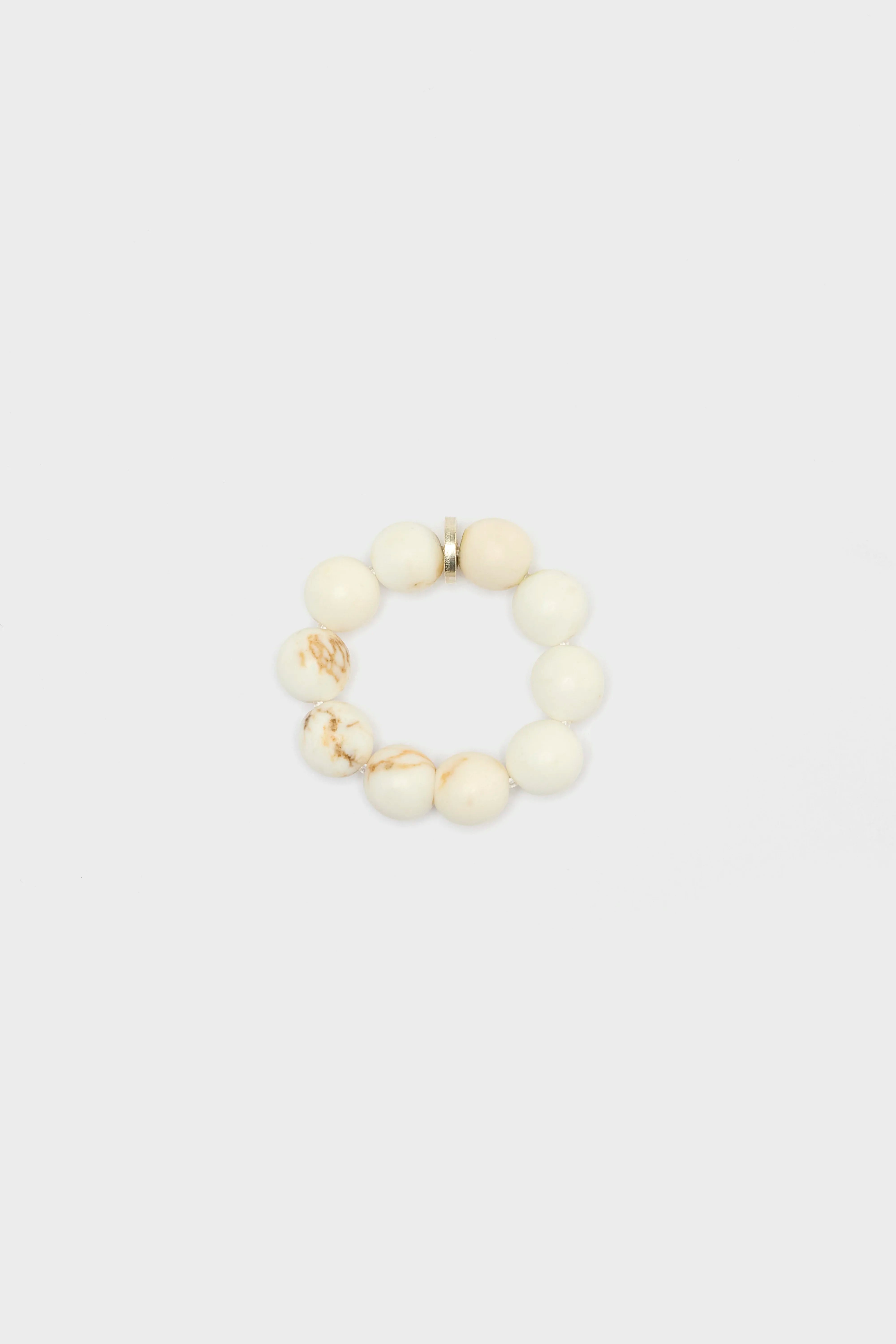 Ivory Magnesite Spheres Ring (252 / W / WHITE)