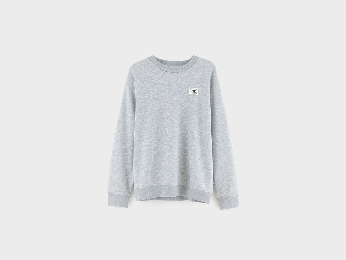 Woven Label Crew Neck Sweatshirt (262 / M / GREY)
