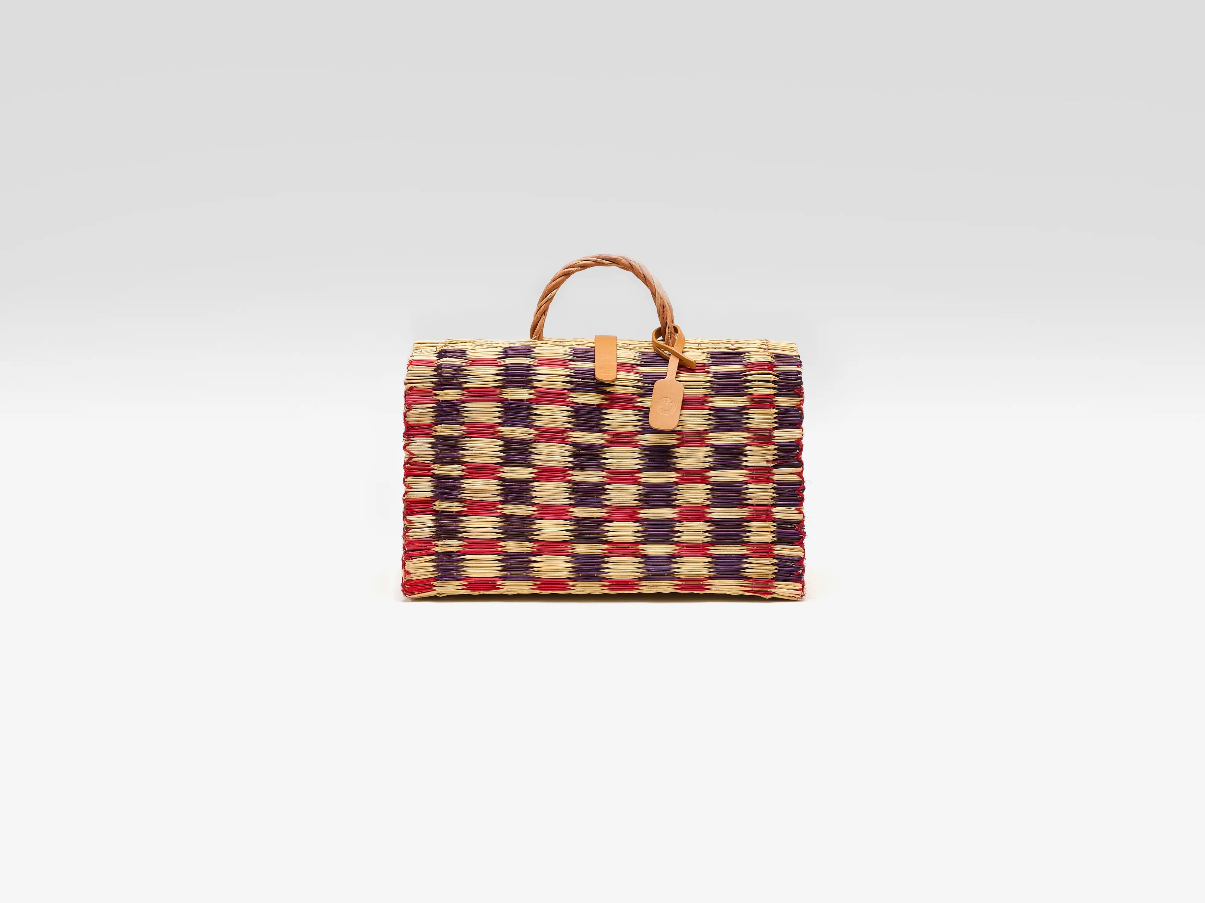 Ursula Market Biologische Rieten Tas (262 / W / PURPLE)