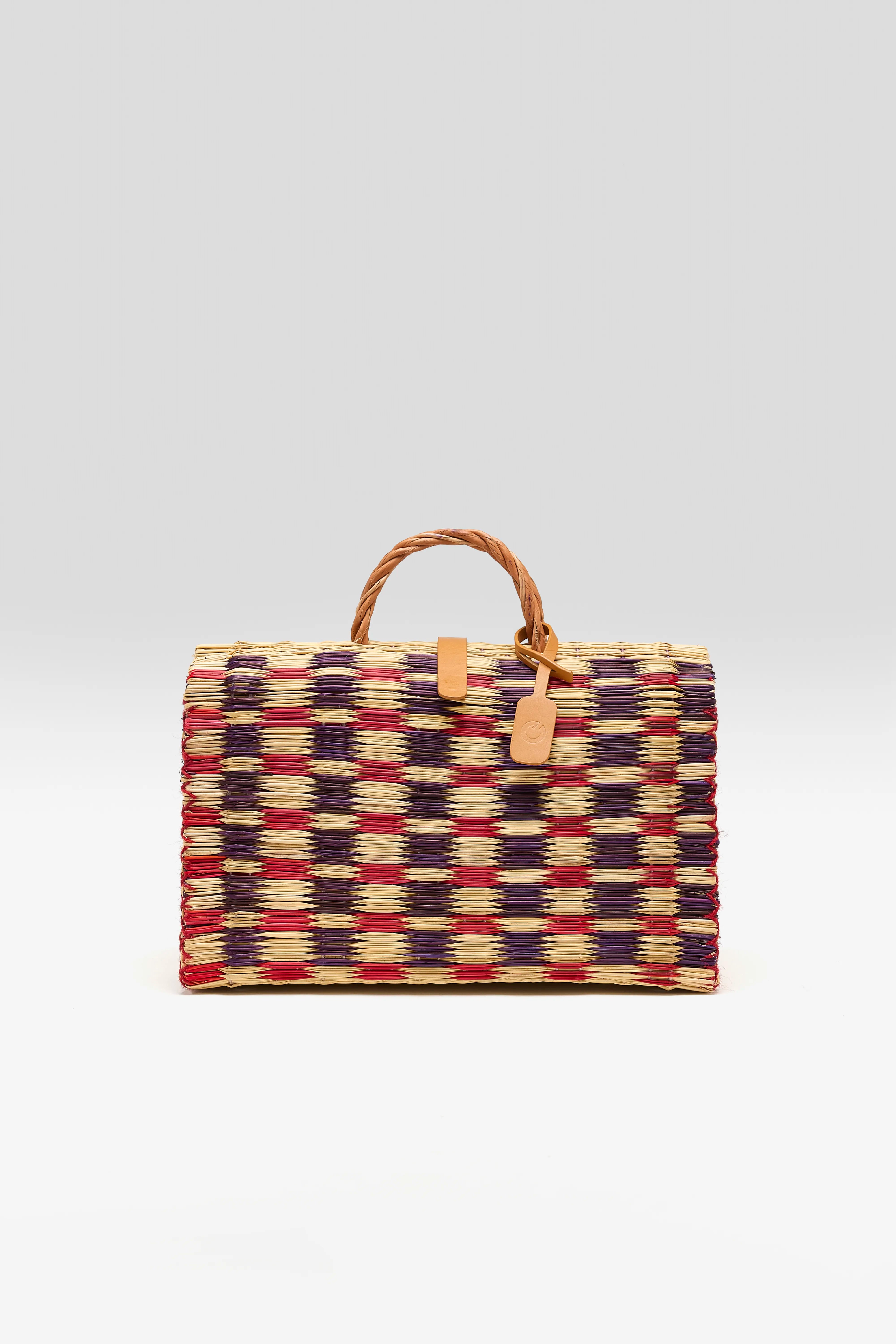 Ursula Market Biologische Rieten Tas (262 / W / PURPLE)