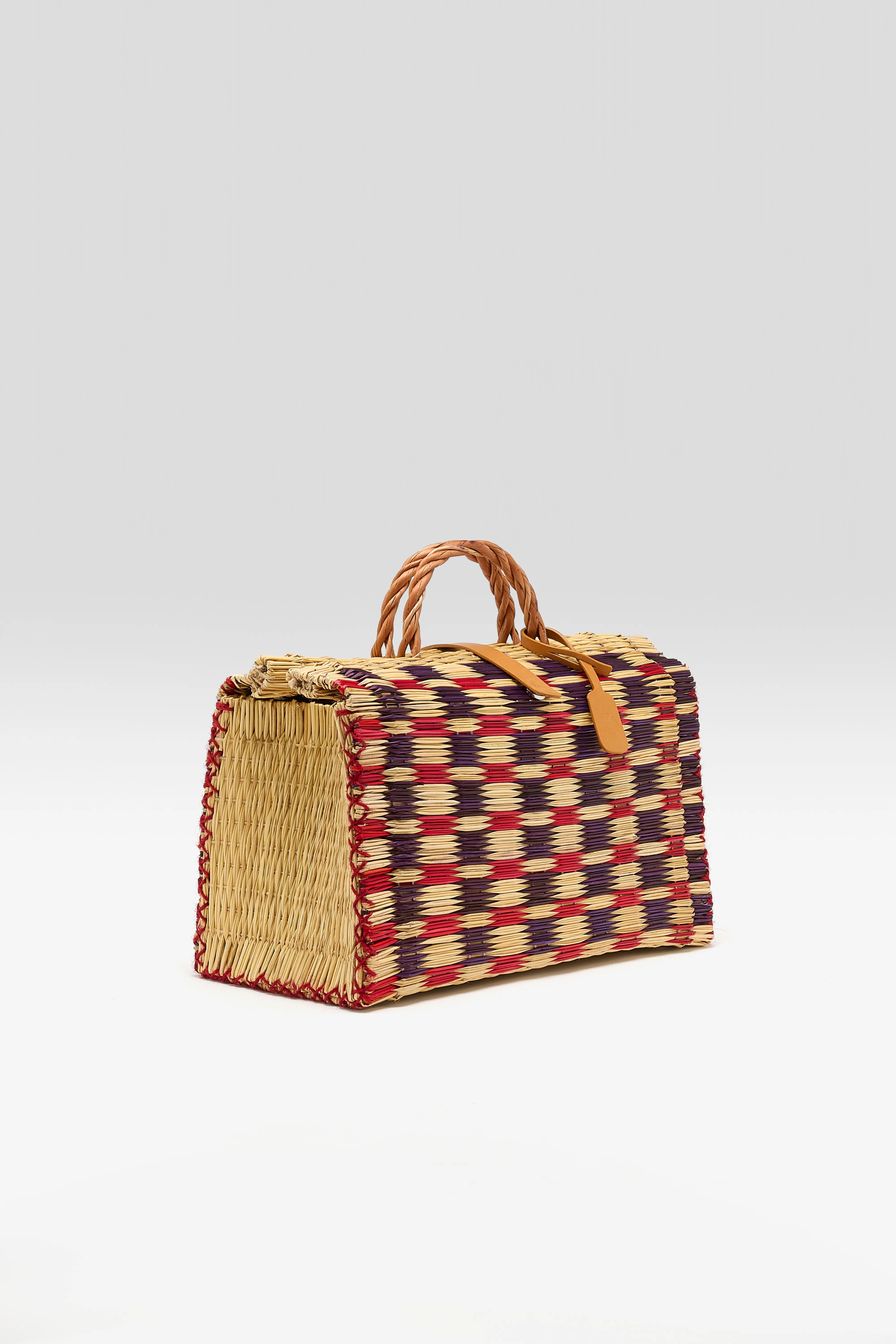 Ursula Market Biologische Rieten Tas (262 / W / PURPLE)
