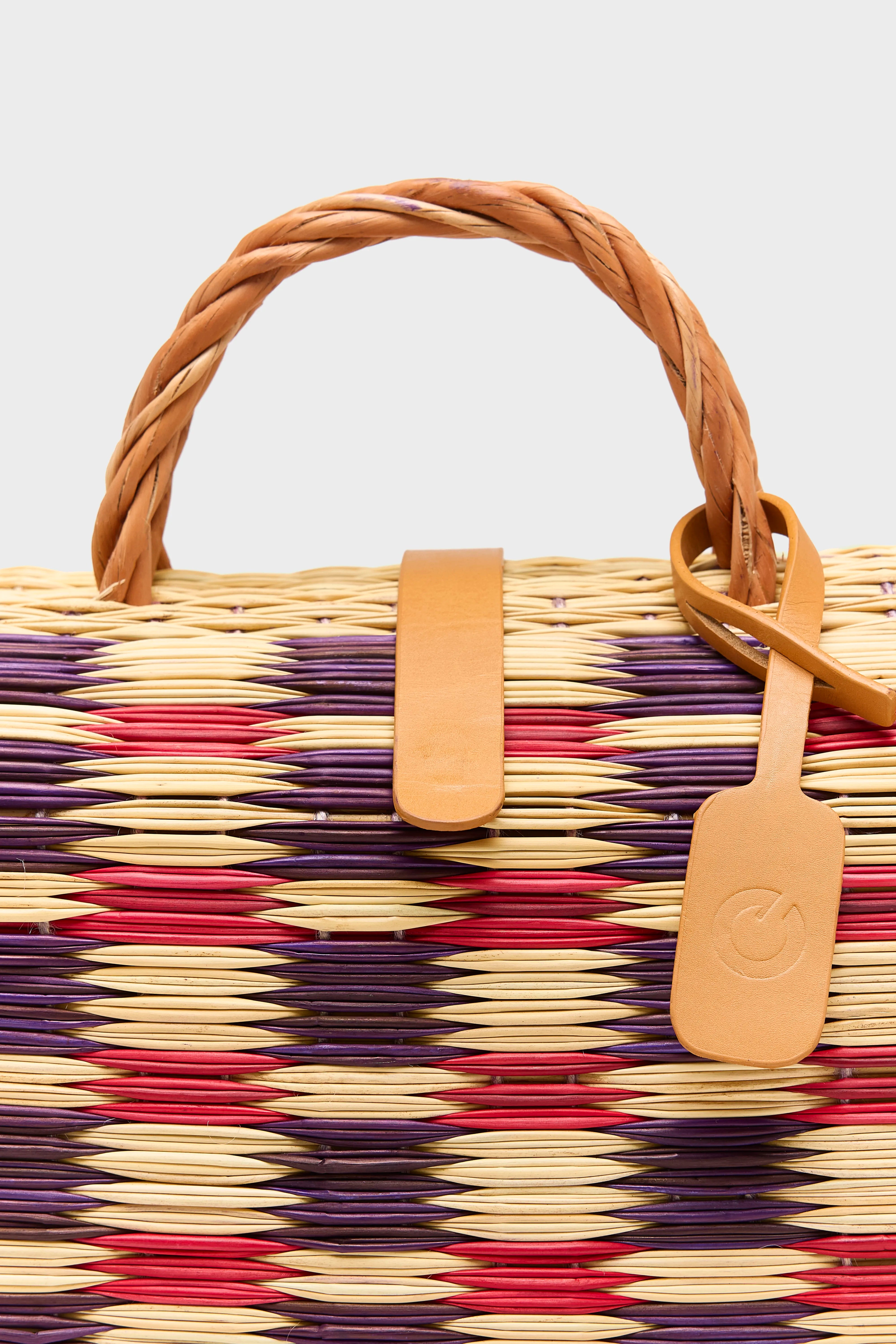 Ursula Market Biologische Rieten Tas (262 / W / PURPLE)