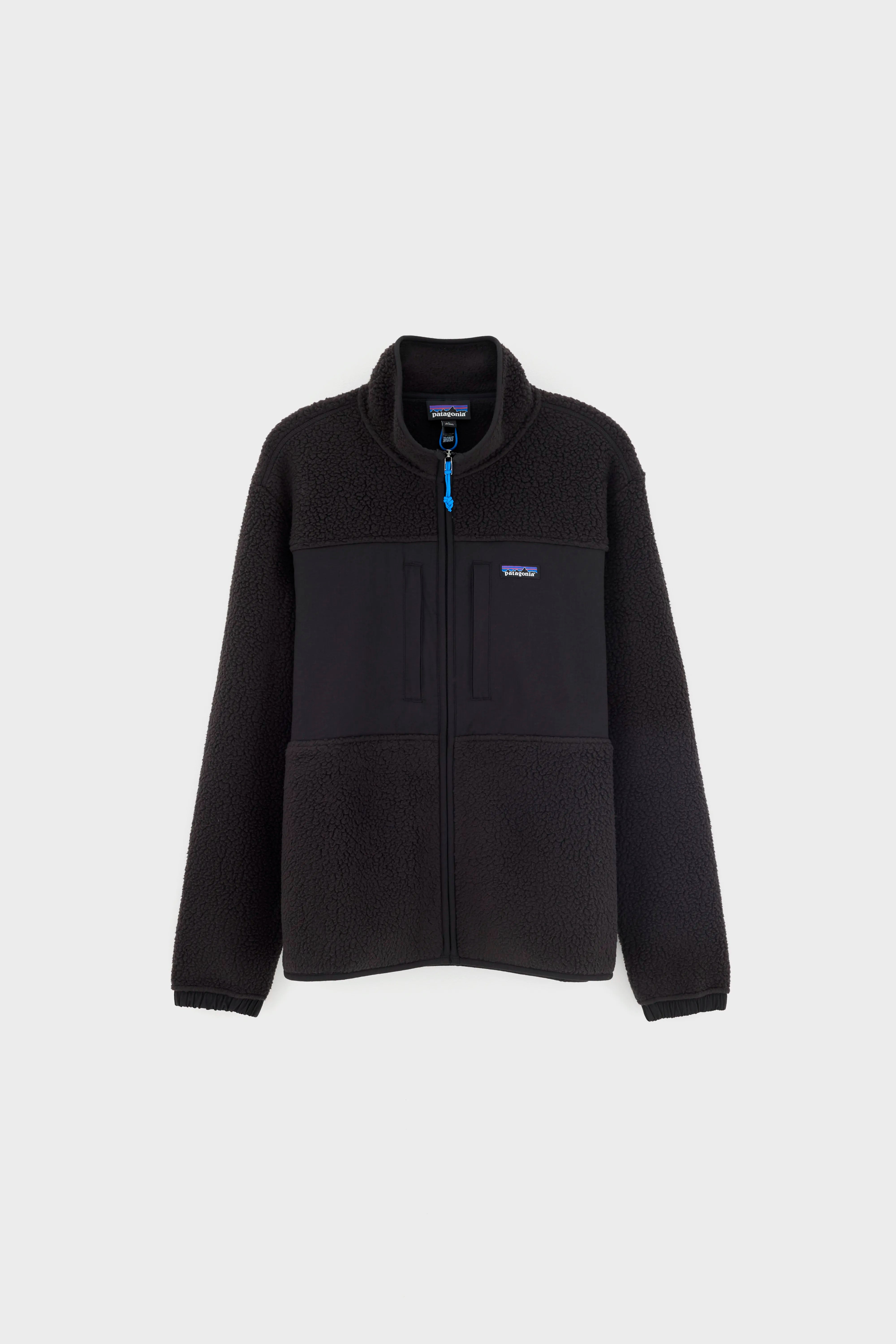 Retro Pile Fleece Patch Jacket for Men (262 / M / BLACK)