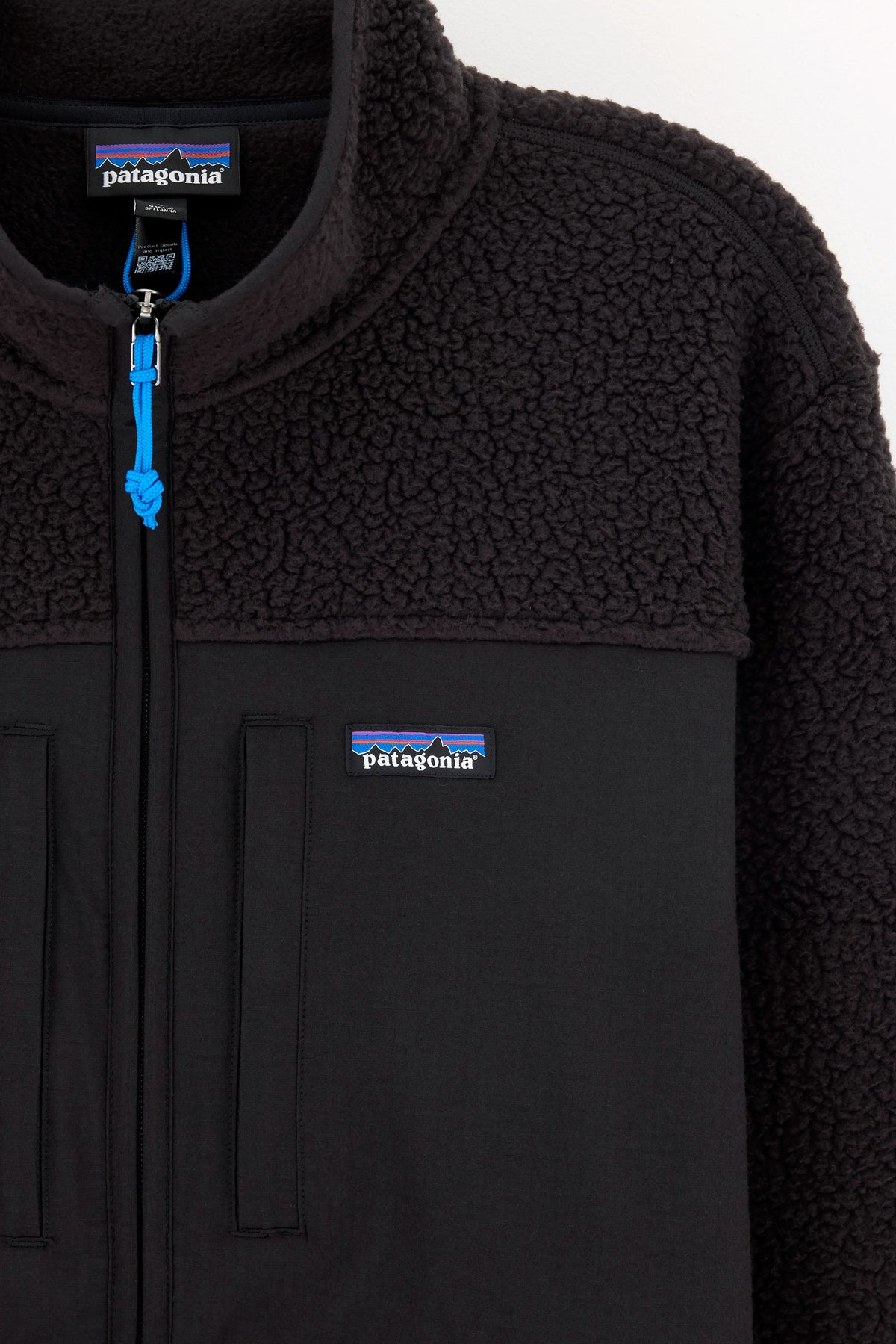 Retro Pile Fleece Patch Jacket for Men (262 / M / BLACK)