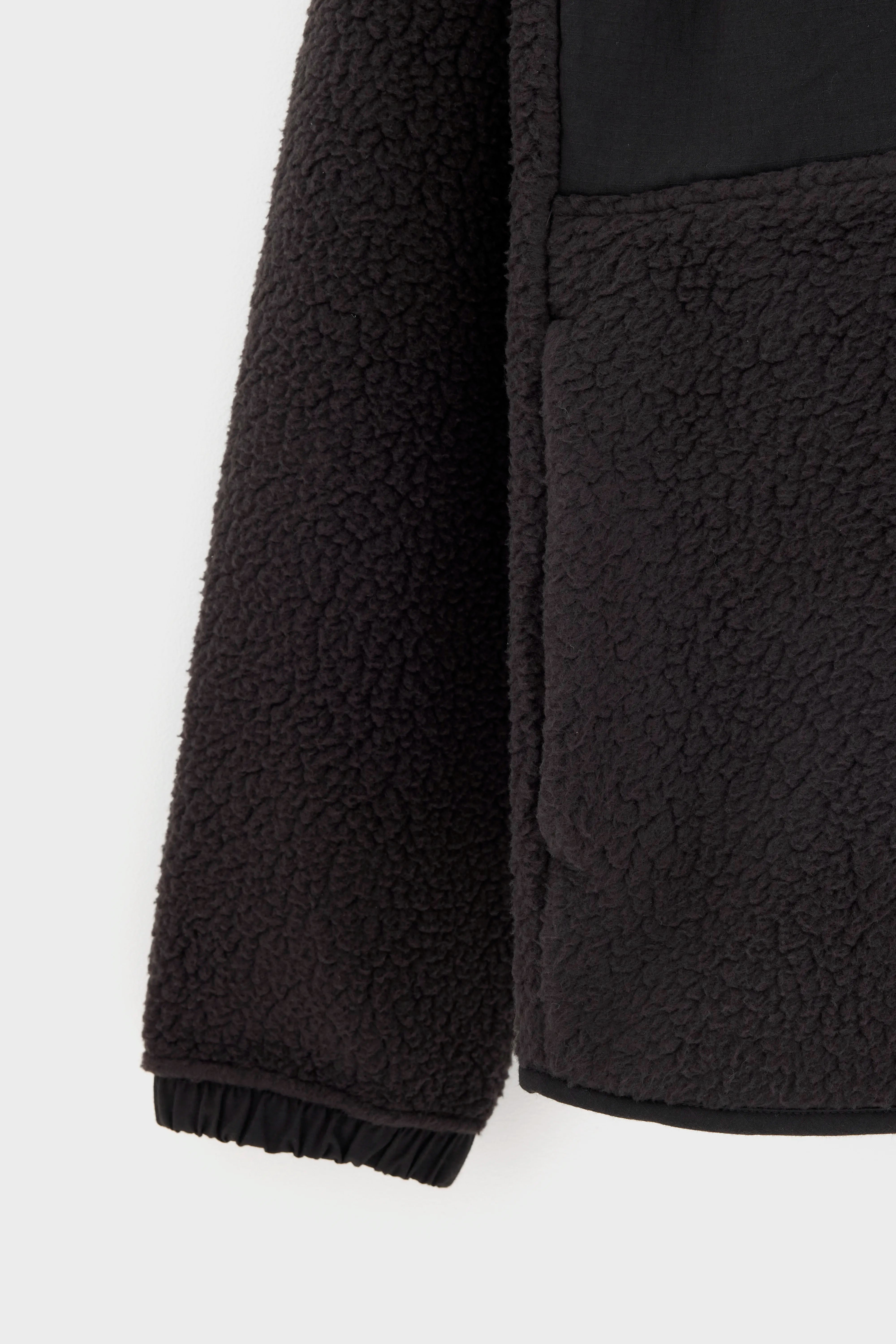 Retro Pile Fleece Patch Jacket for Men (262 / M / BLACK)