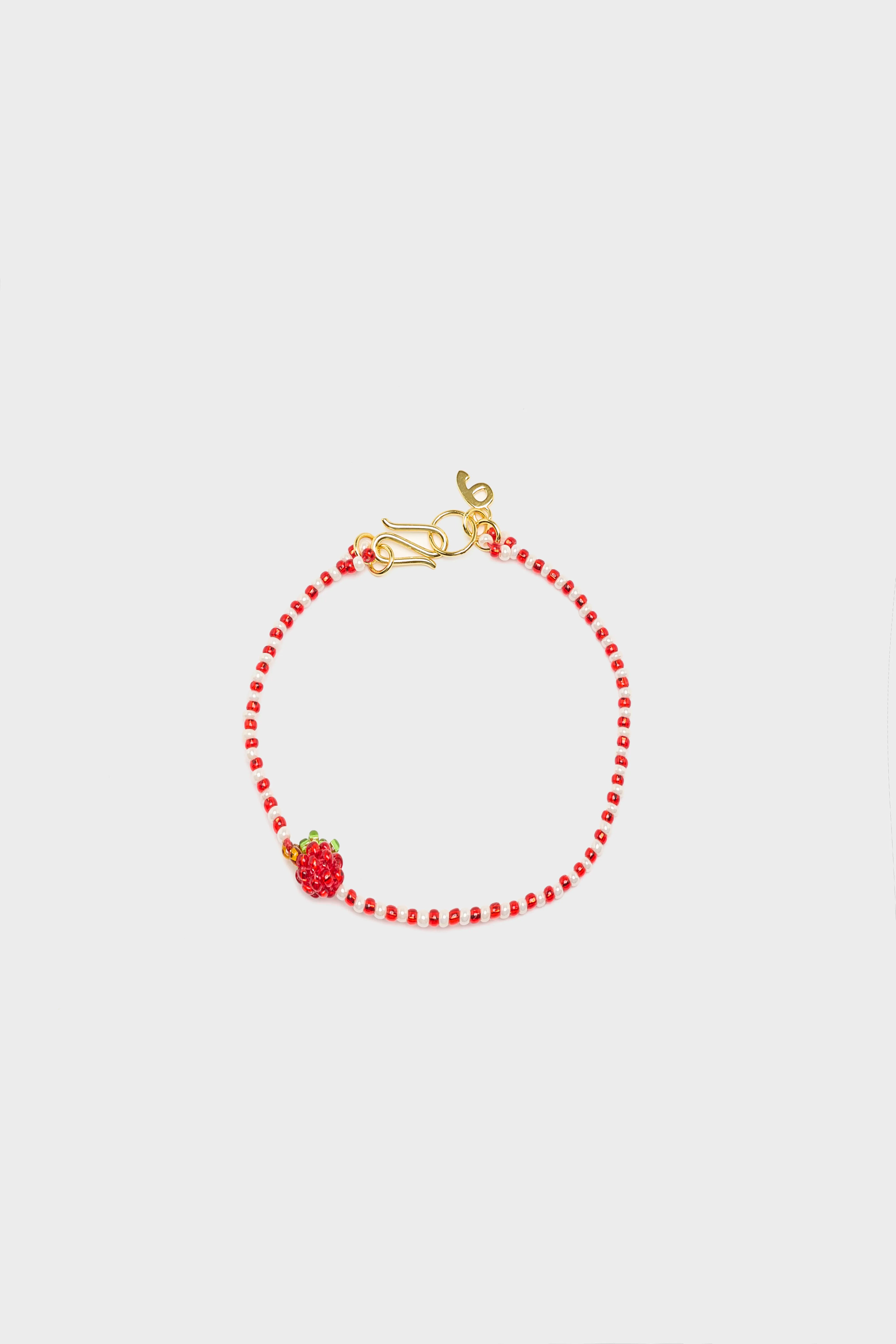 Mini gestreepte appelarmband (261 / W / RED)