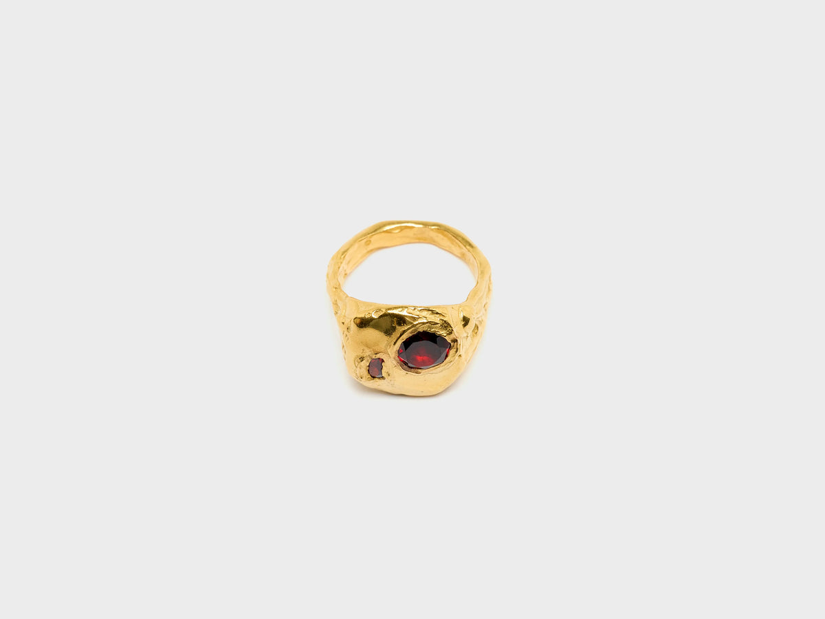 Bague Coco en Grenat Rouge (262 / W / GOLD)