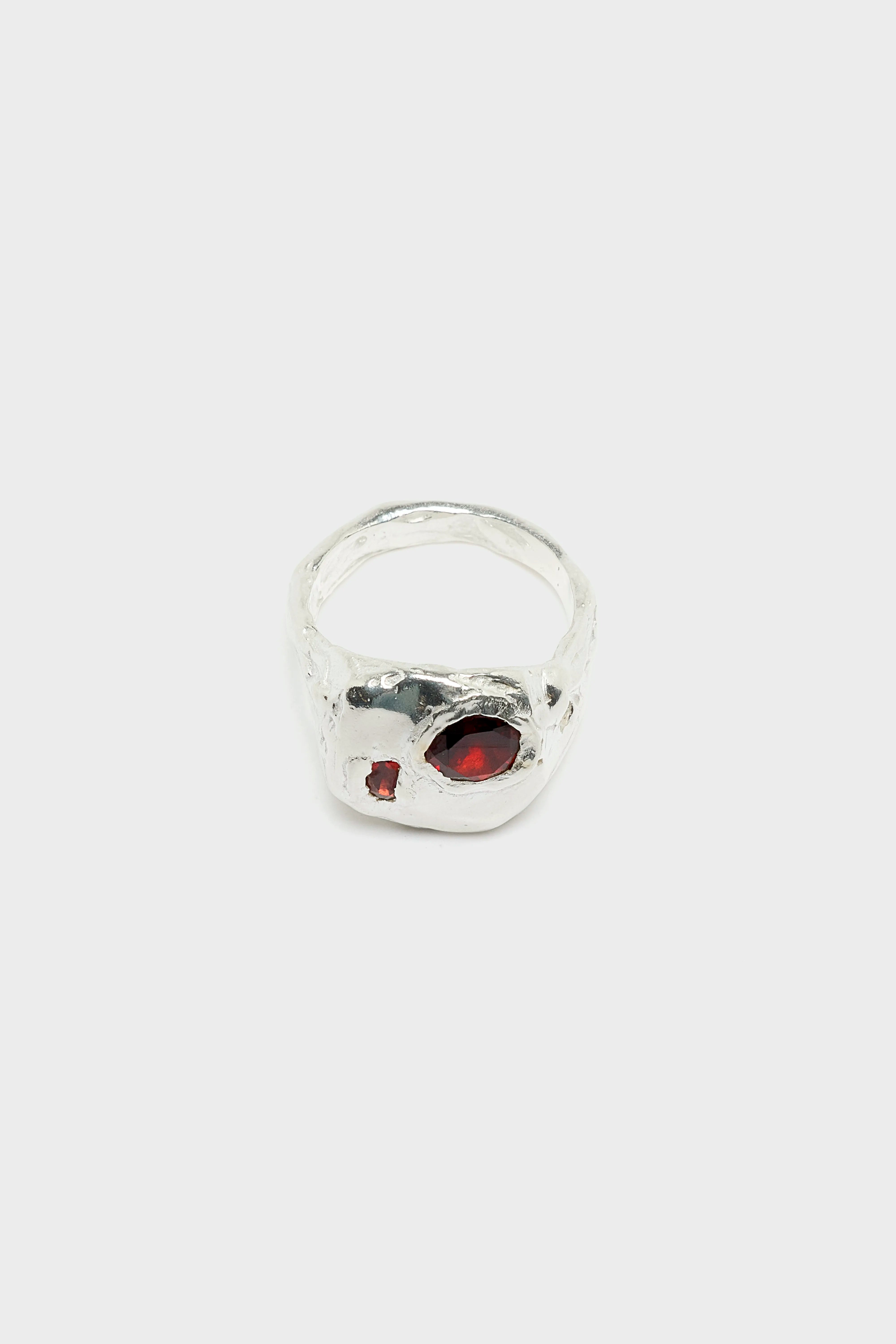 Bague Coco en Grenat Rouge (262 / W / SILVER)