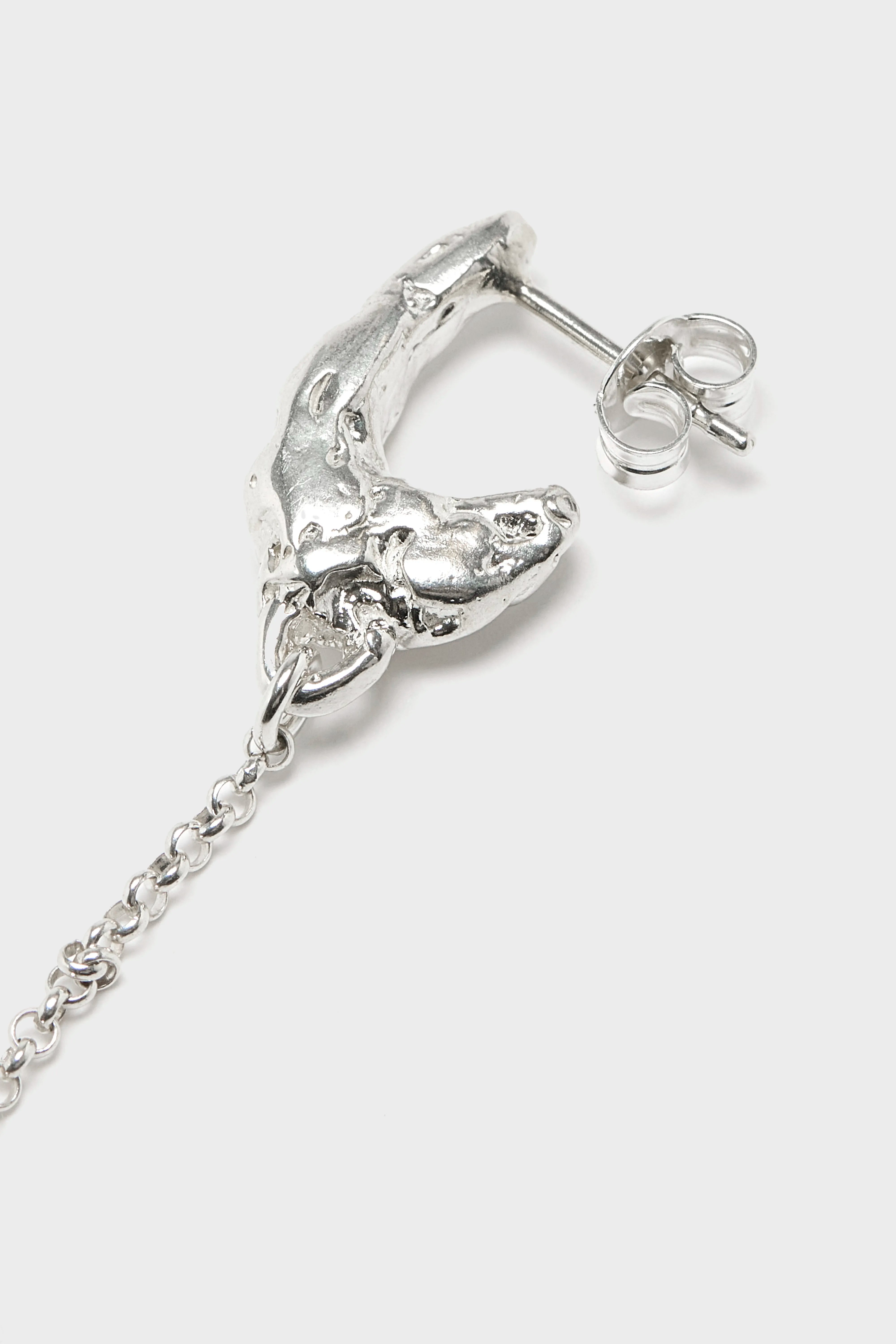 Deo Asymmetric Stud Earrings (261 / W / SILVER)