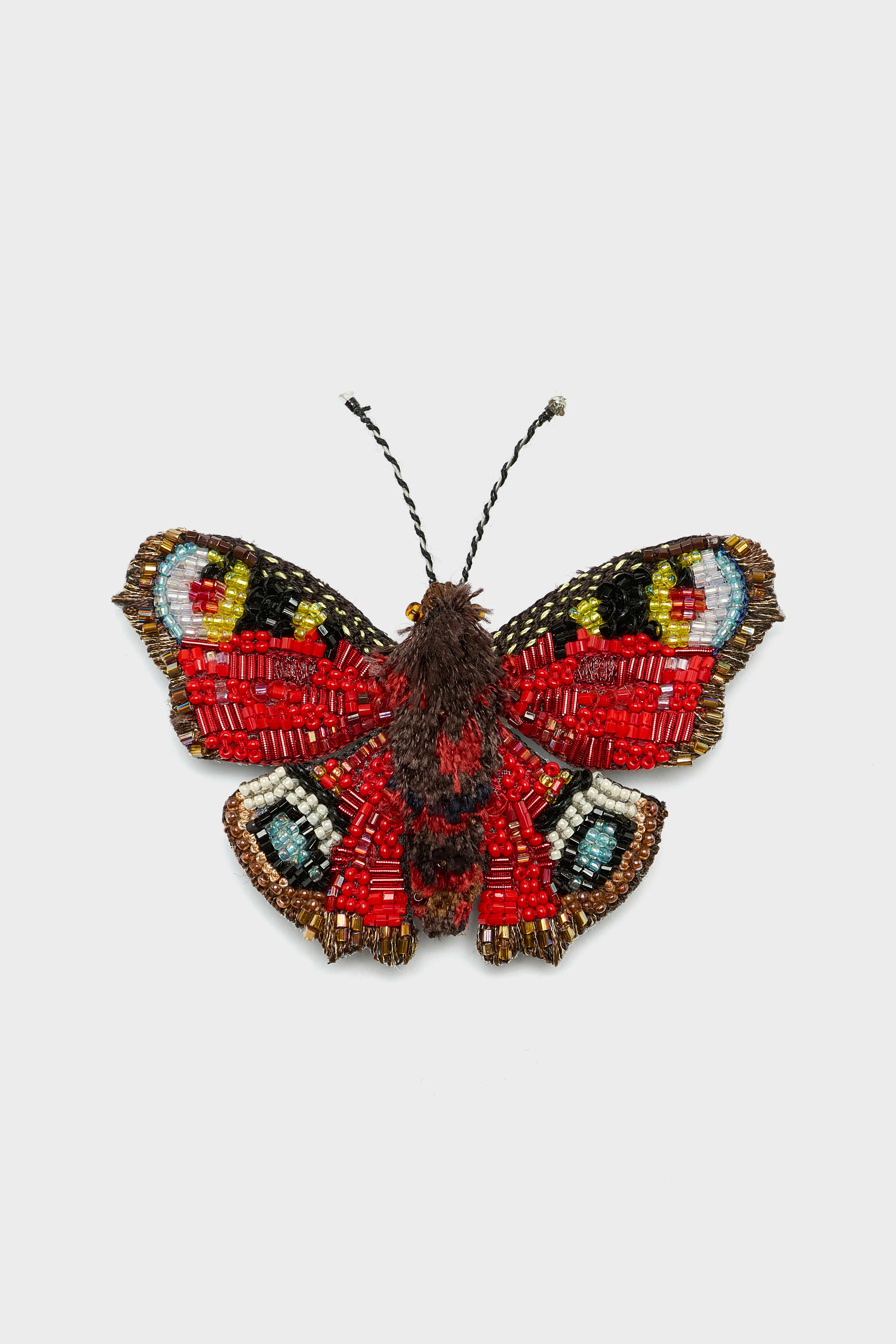Anglais Peacock Butterfly Brooch (251 / W / RED)