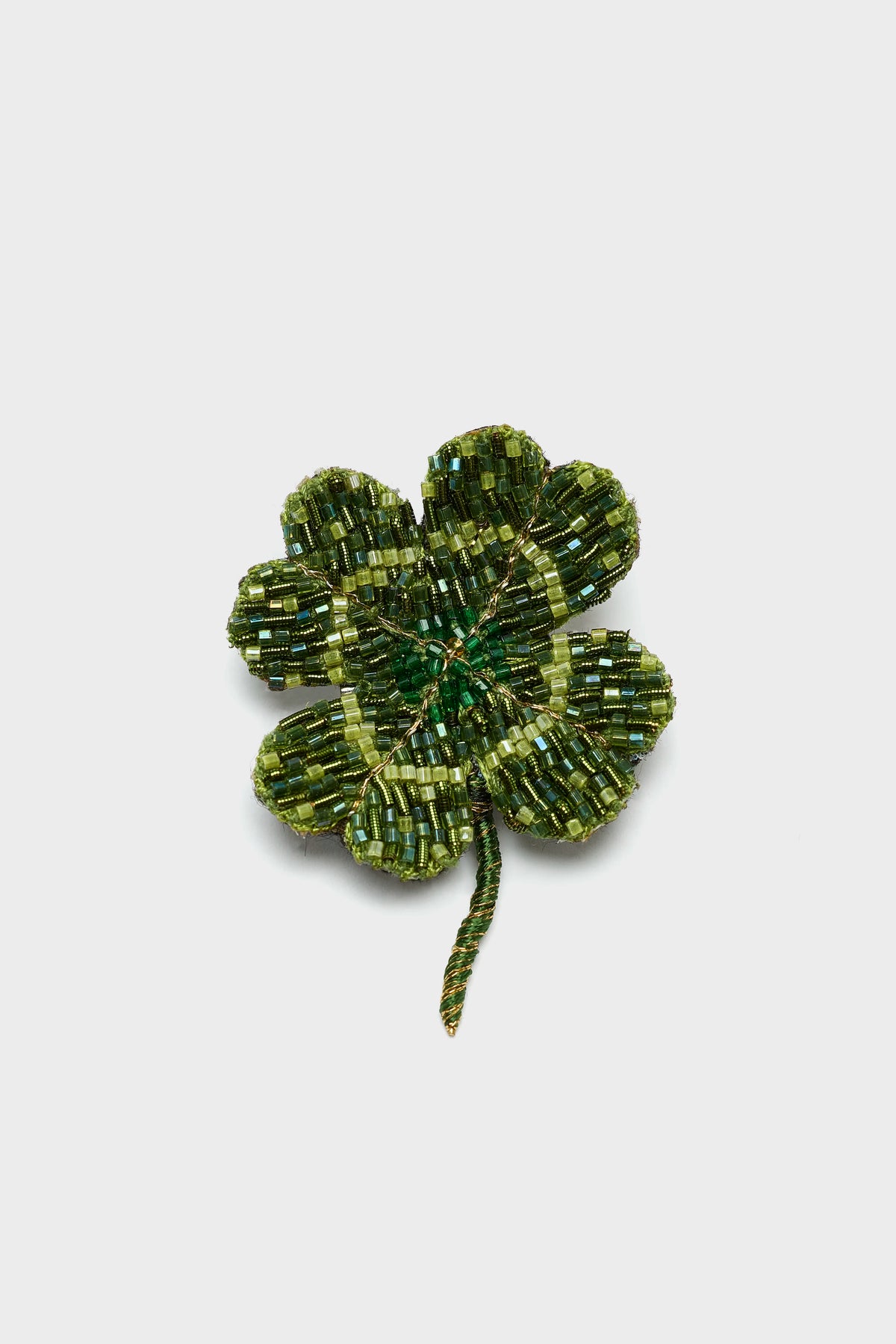 Vintage Klaverbroche (251 / W / GREEN)