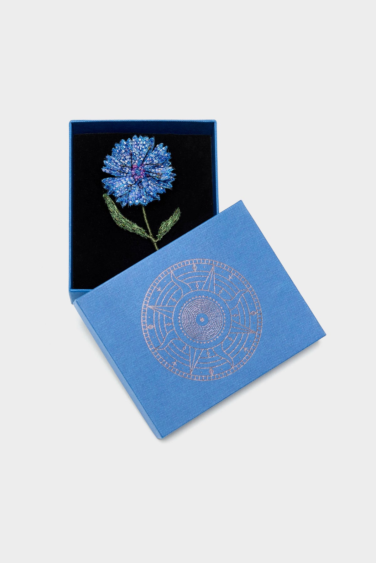 Blue Bottle Flower Brooch Pin (262 / W / LIGHT BLUE)