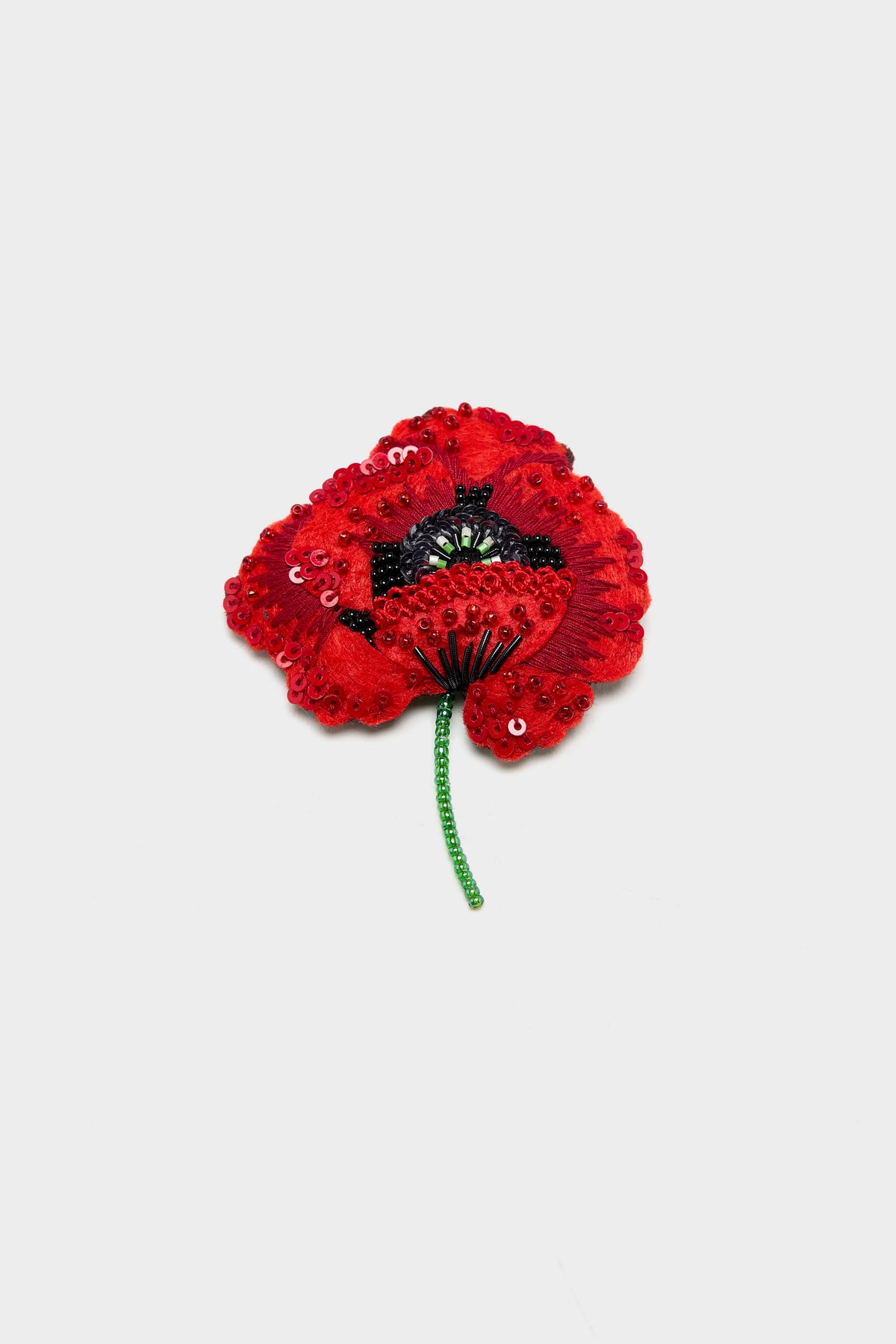 Red Poppy Brooch Pin (262 / W / RED)
