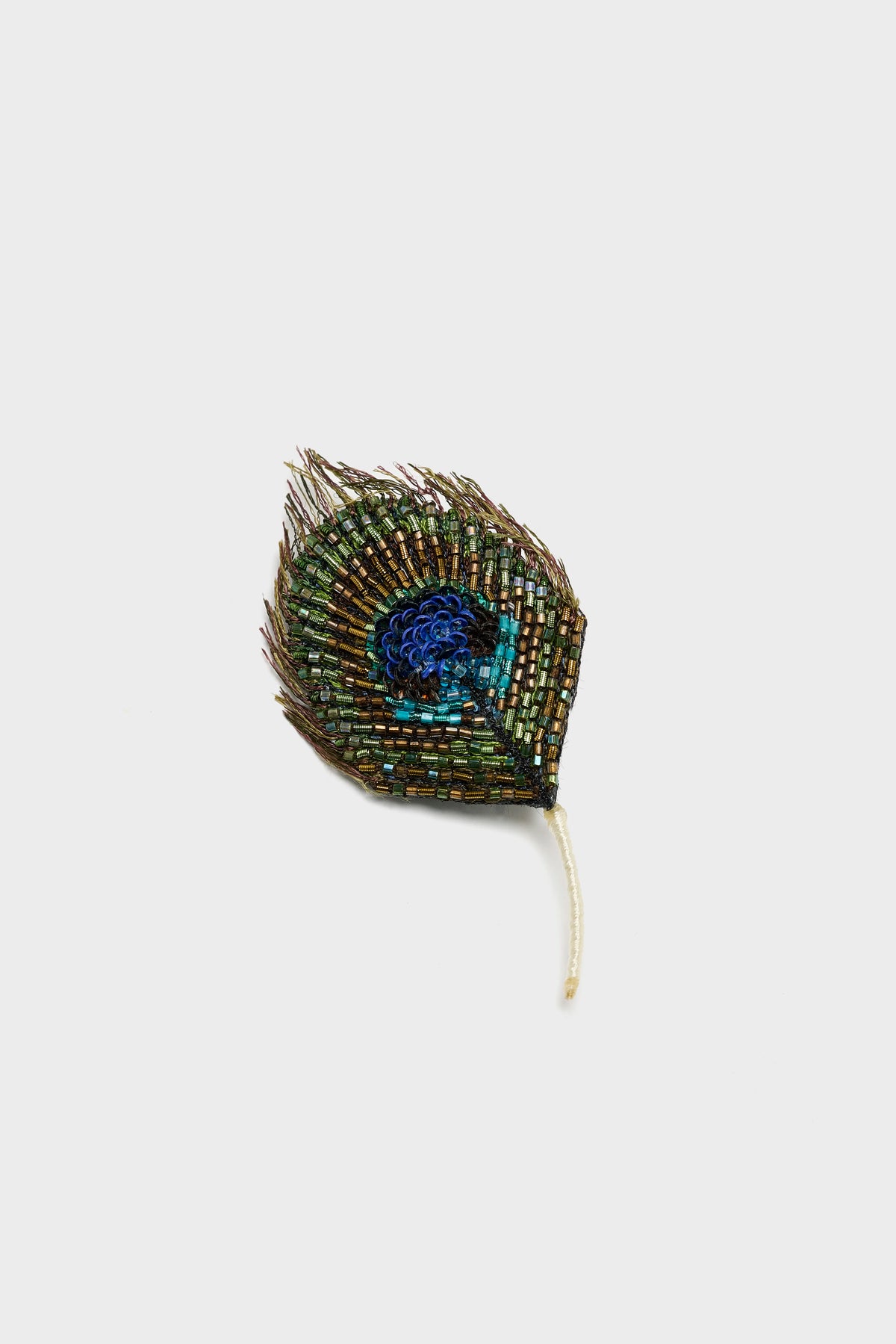 Luminous Peacock Feather Brooch Pin (252 / W / GREEN)