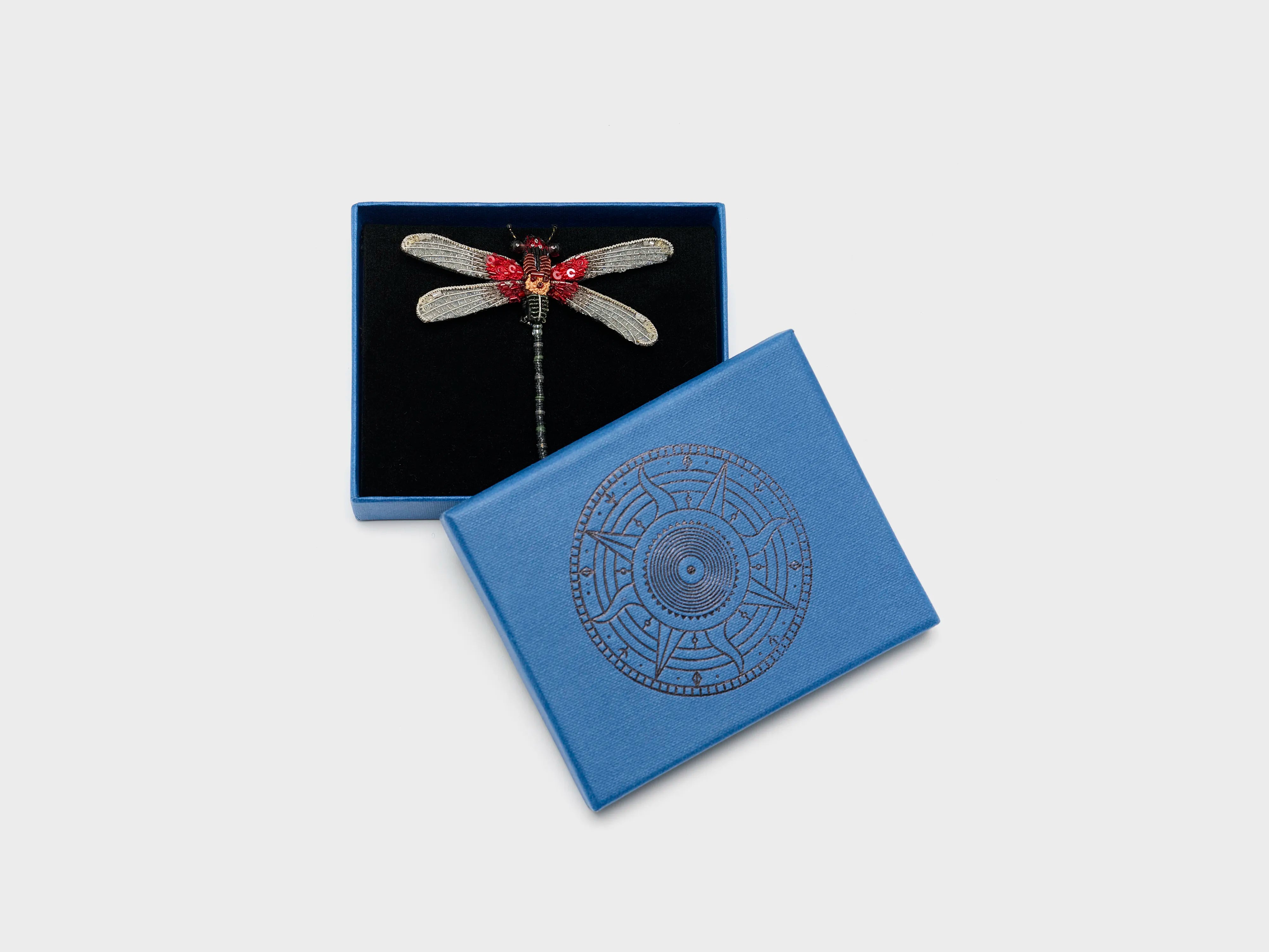 Rubyspot Damselfly Brooch Pin (252 / W / RED)