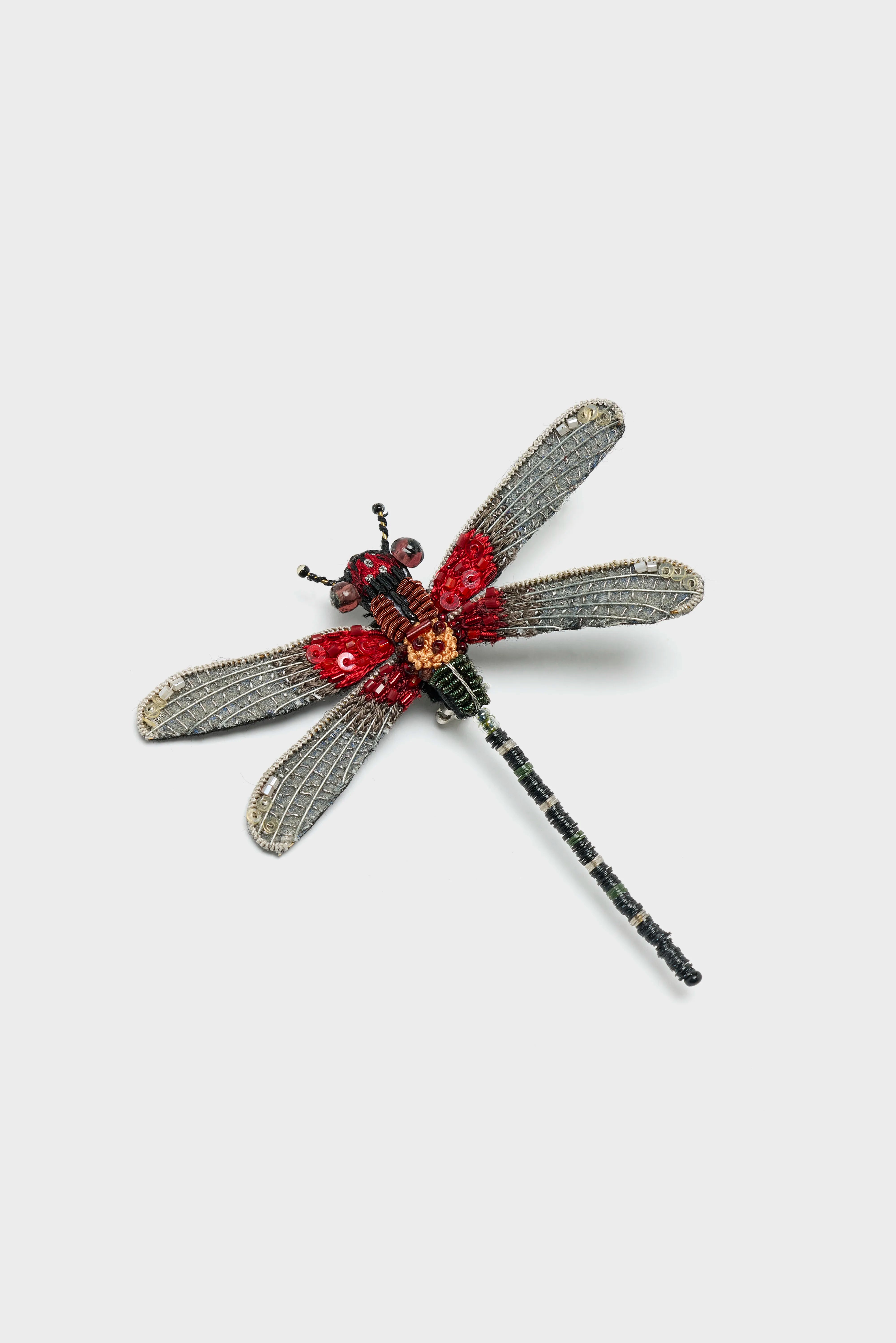 Rubyspot Damselfly Brooch Pin (252 / W / RED)