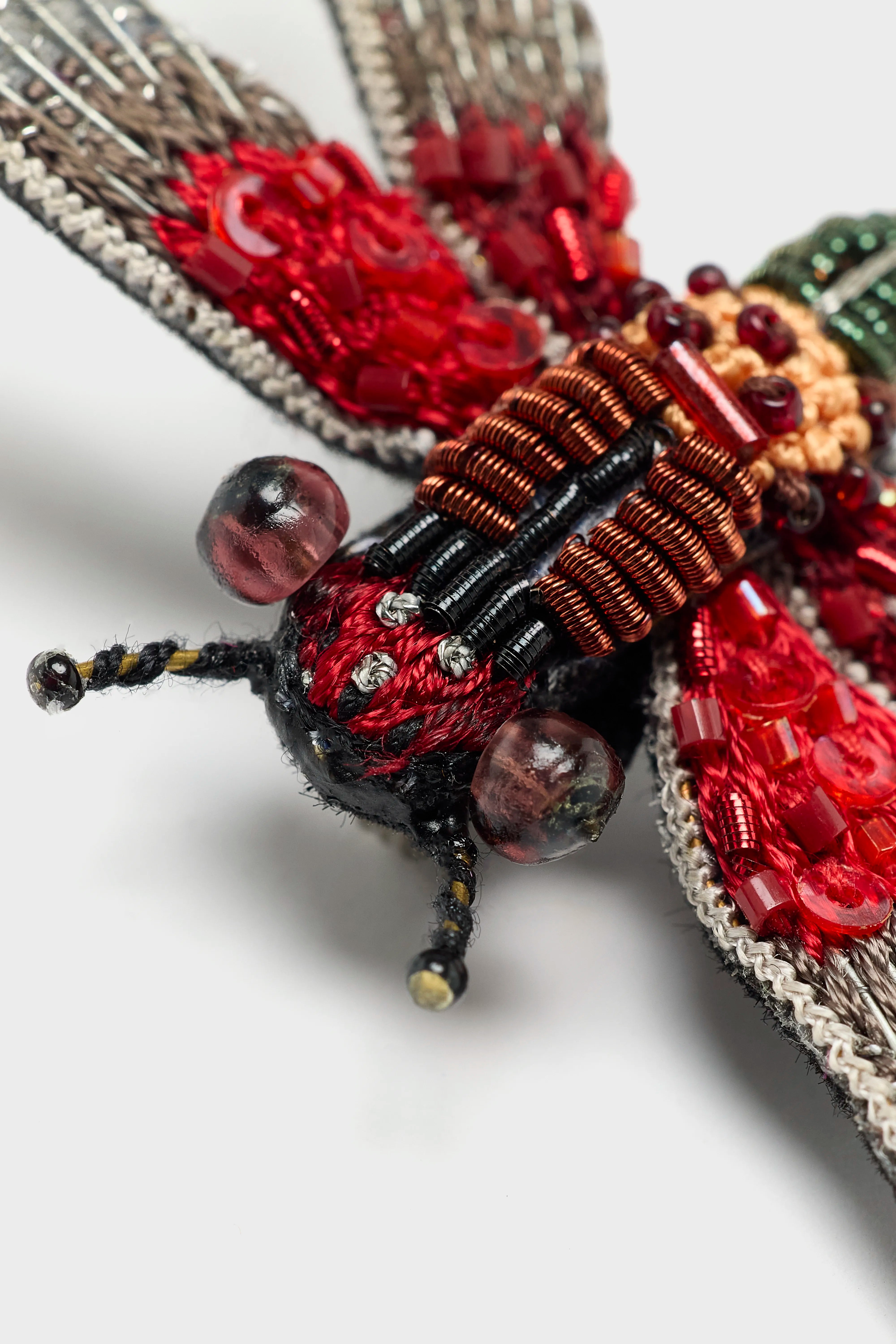 Rubyspot Damselfly Brooch Pin (252 / W / RED)