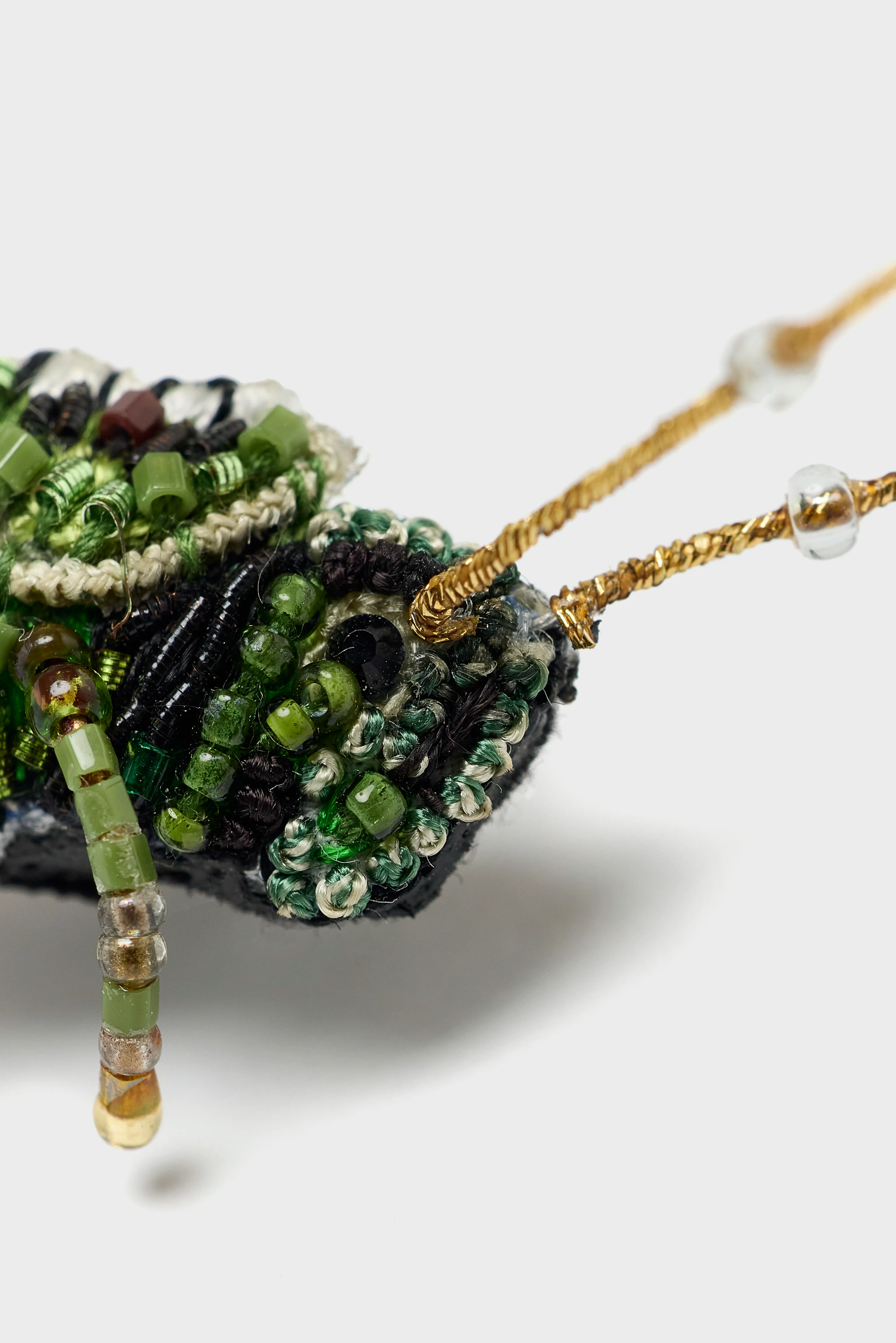 Two Striped Grasshopper Brooch Pin (252 / W / GREEN)