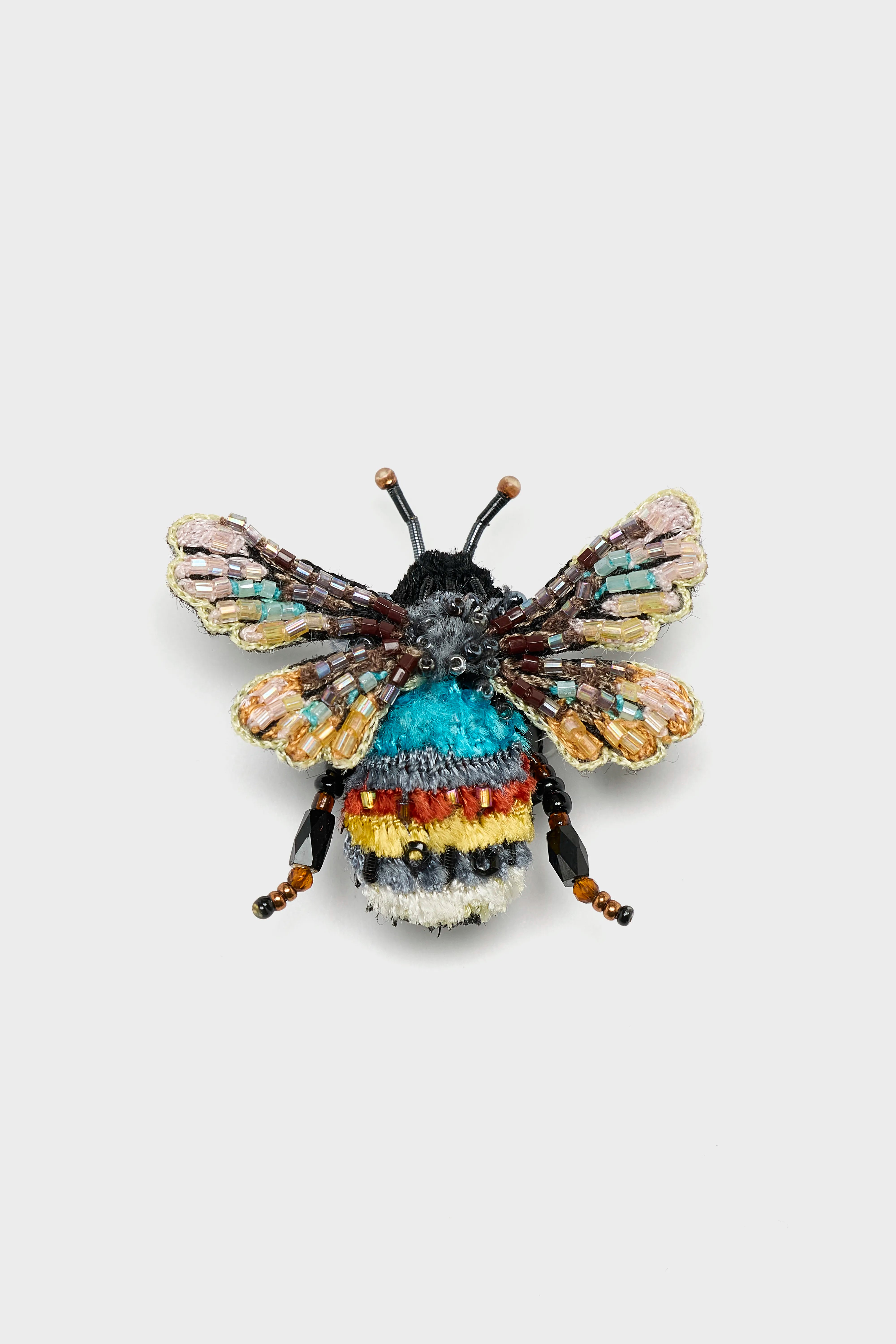 Striped Bee Brooch Pin (252 / W / MULTICOLOR)