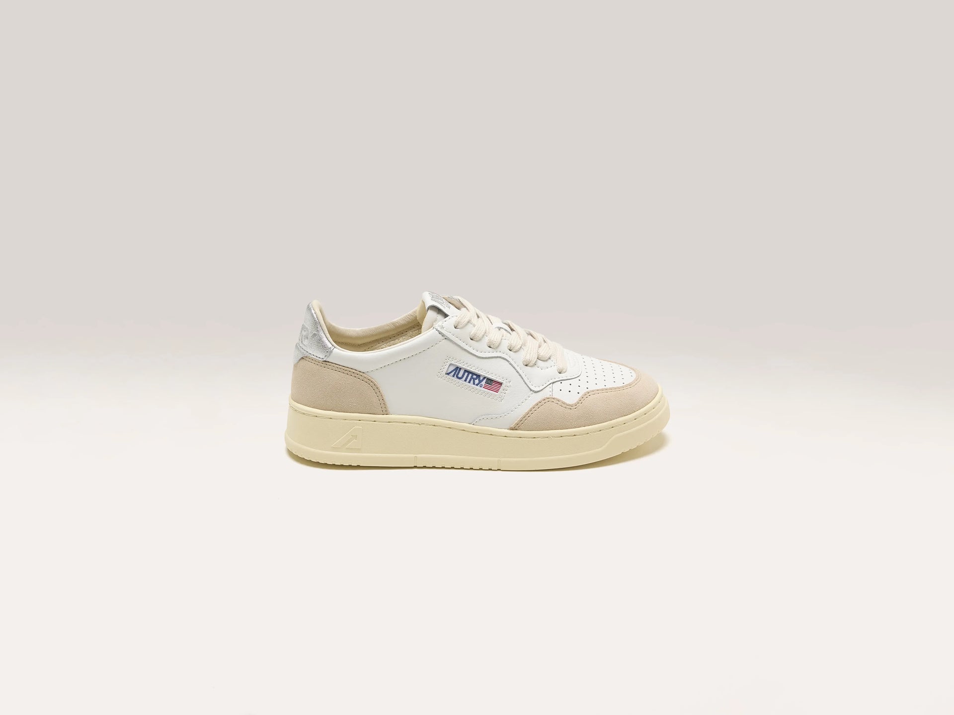 スニーカー AUTRY Woman Sneakers Silver AULW PA04 Autry Medalist Low Bicolor Sneakers In White And Silver Leather
