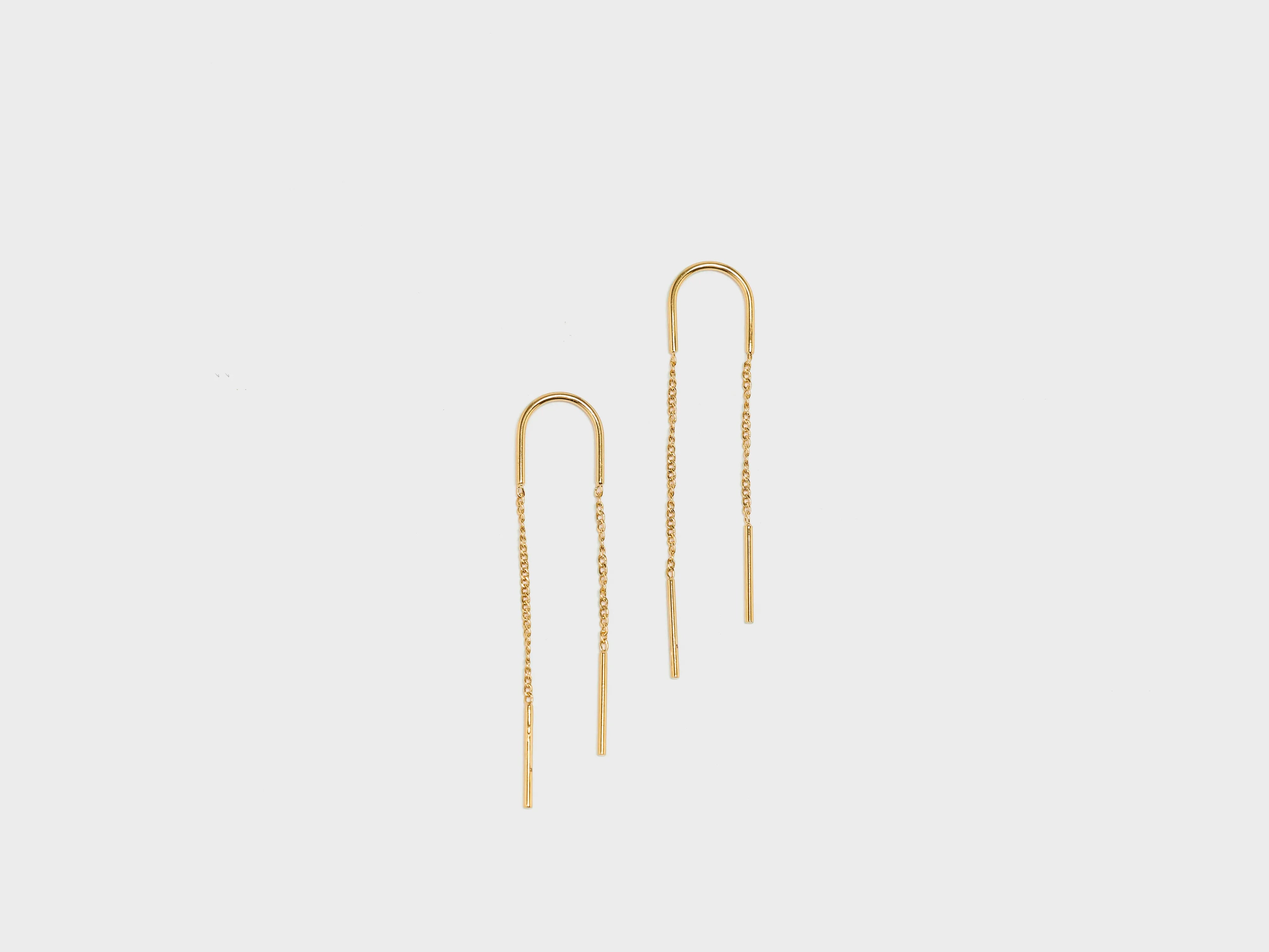 Adèle Double Chain Earrings  (251 / W / GOLD)