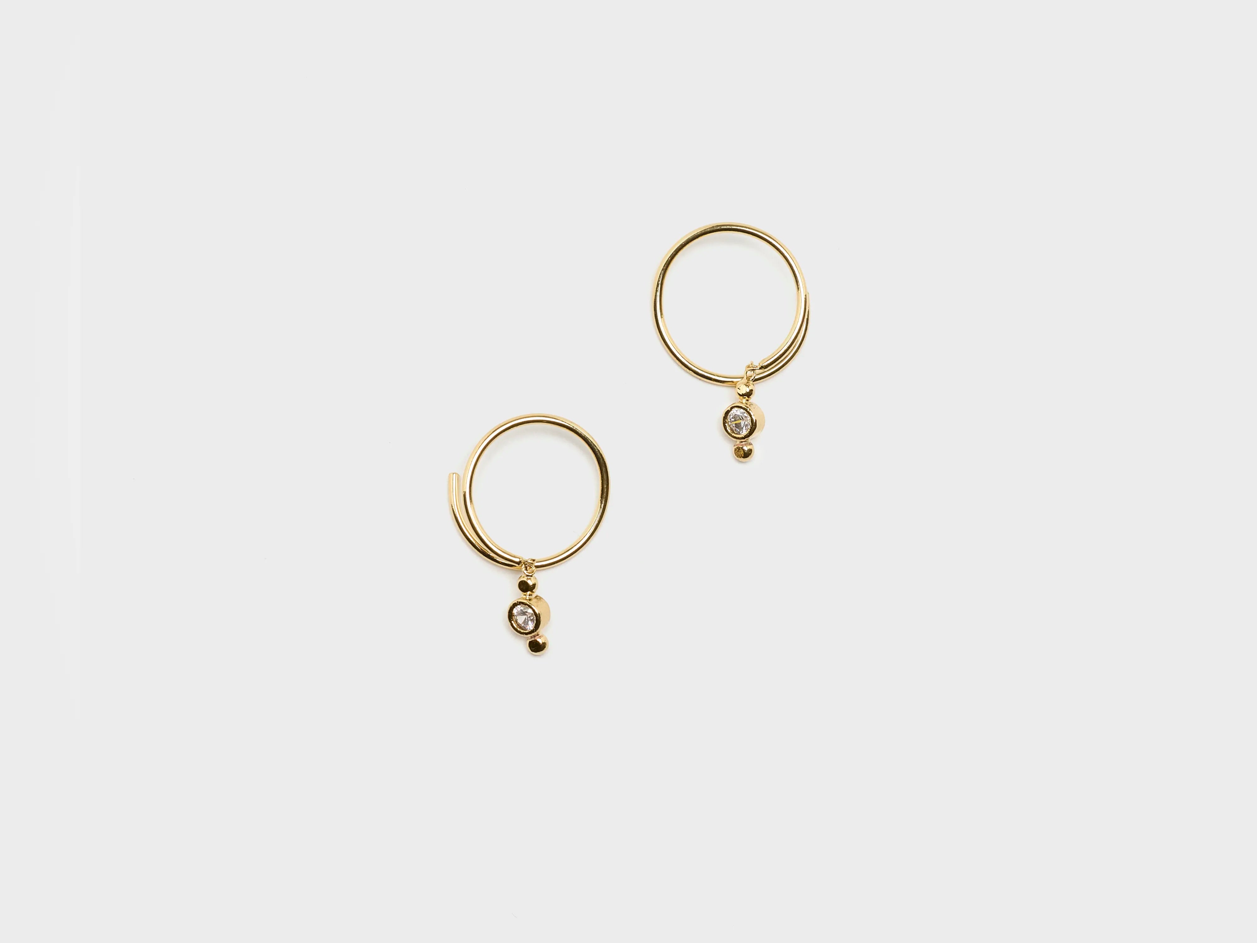 Crystal Spiral Earrings  (261 / W / GOLD)