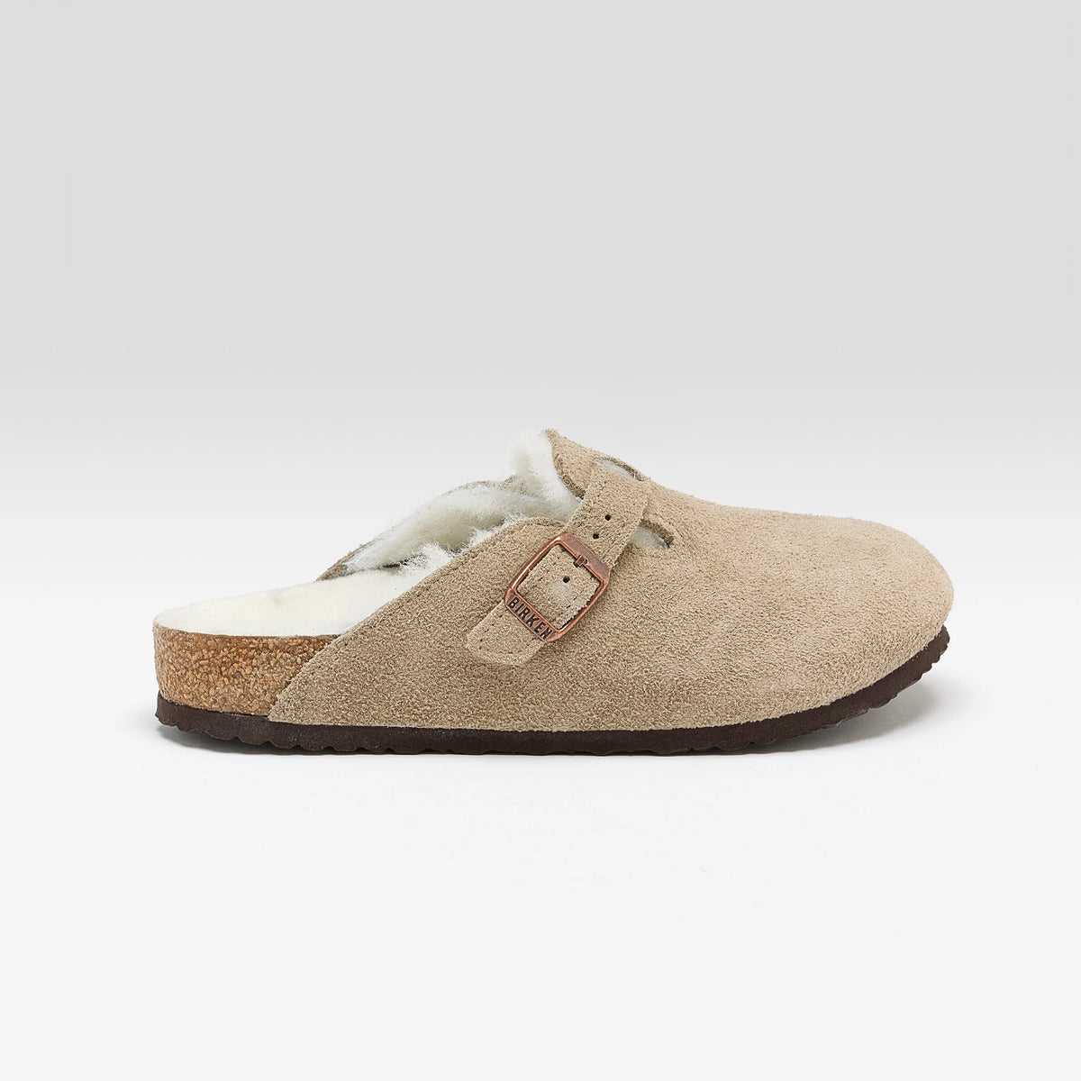 美品　BIRKENSTOCK BOSTON SHEARLING 24cm Birkenstock New w/ Box Boston Bold Gap Shearling Espresso