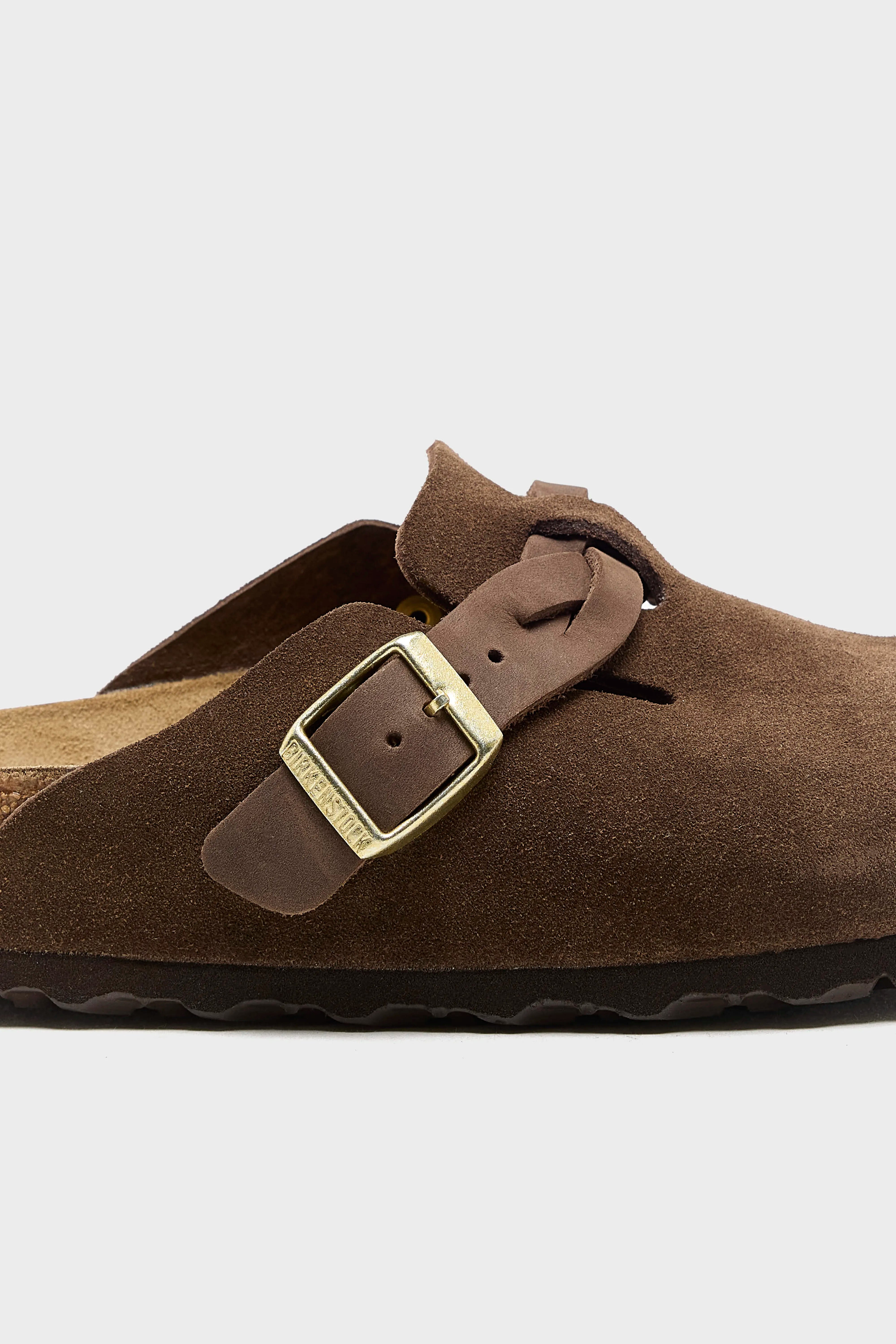 Boston Gevlochten Suède voor Dames (261 / W / DARK BROWN)