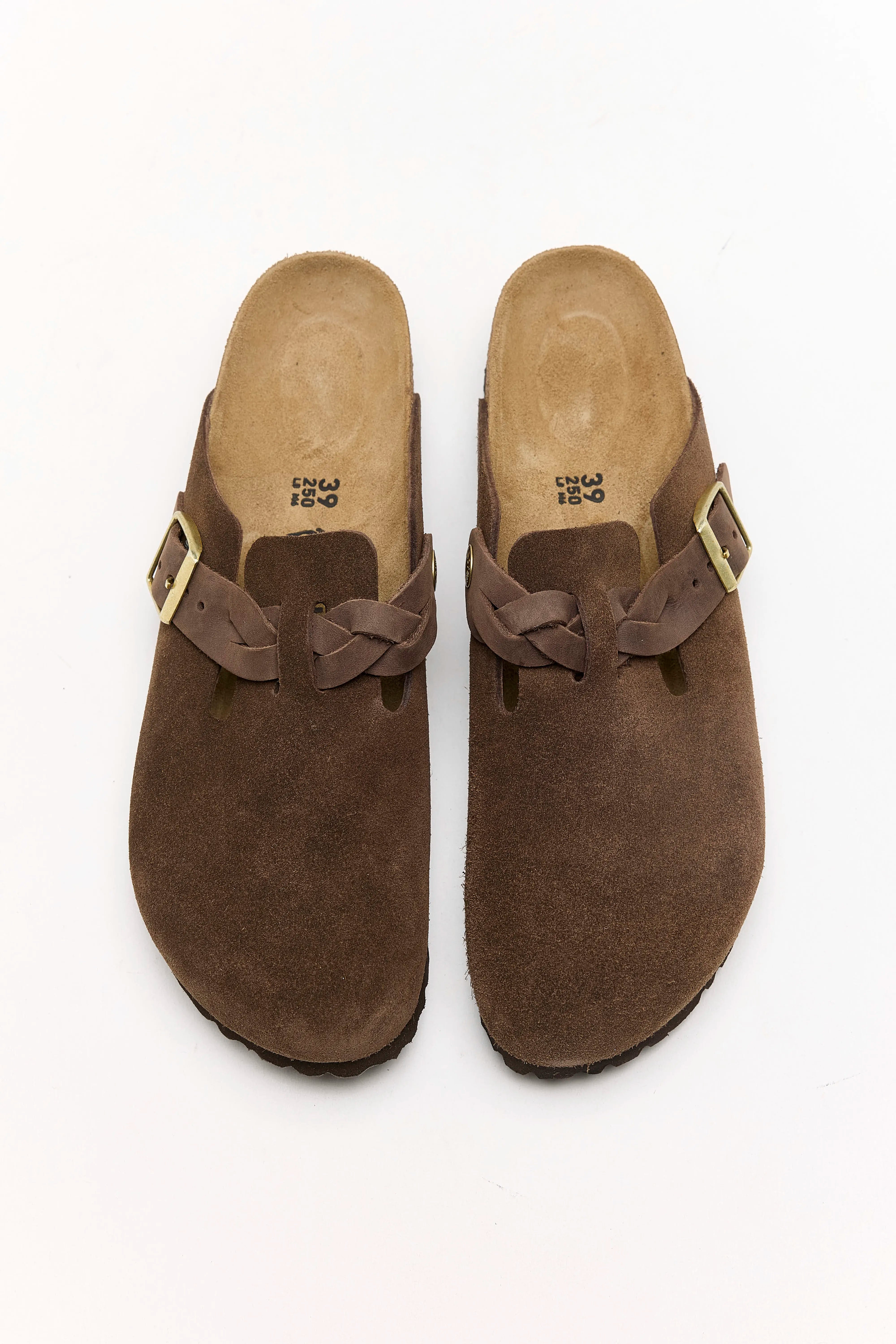 Boston Gevlochten Suède voor Dames (261 / W / DARK BROWN)