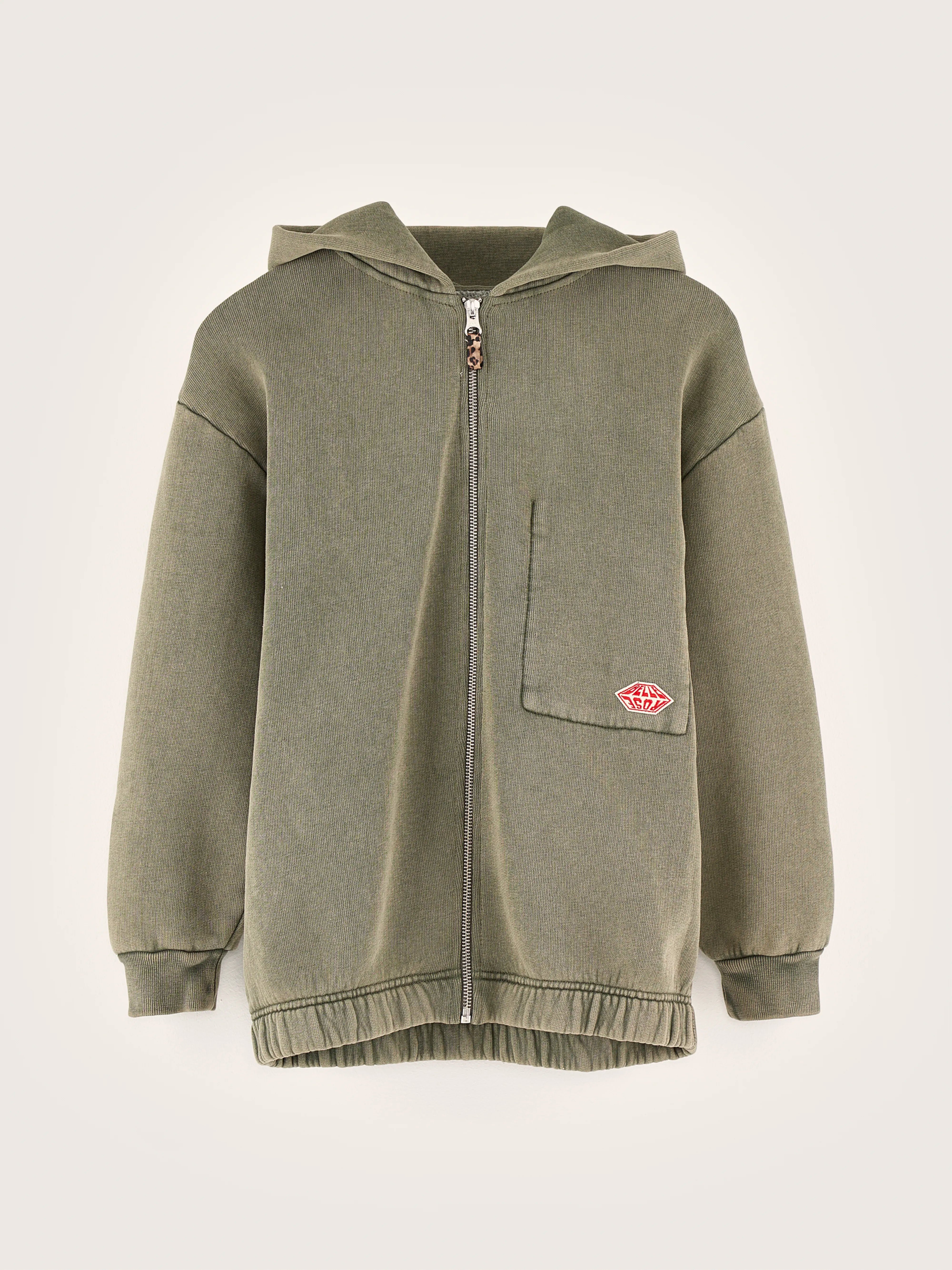 Sweatshirt À Capuche Zippé Farino - Moss Pour Fille | Bellerose