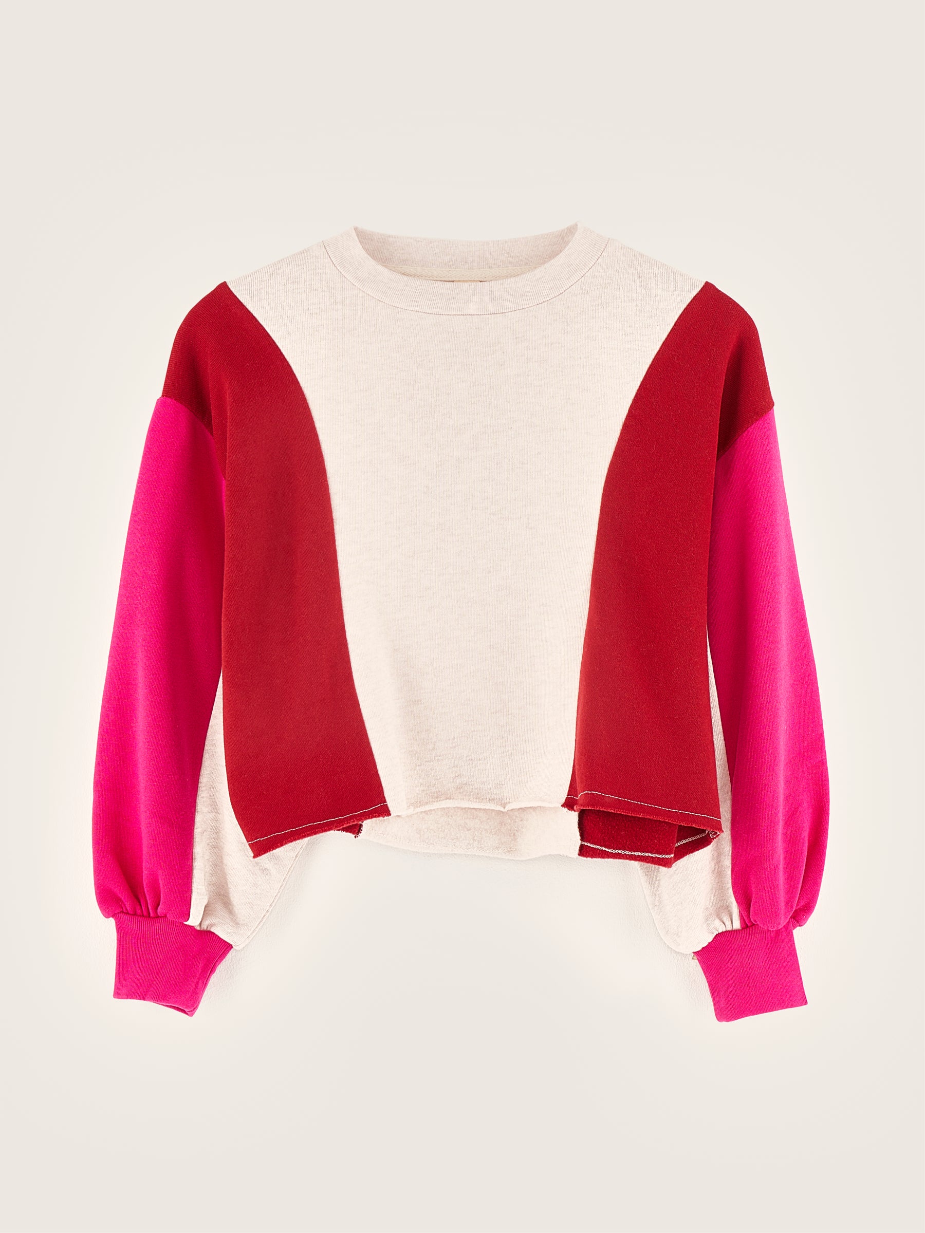 Faroek Round-neck Sweatshirt - Fushia / Sugarcane For Girls | Bellerose