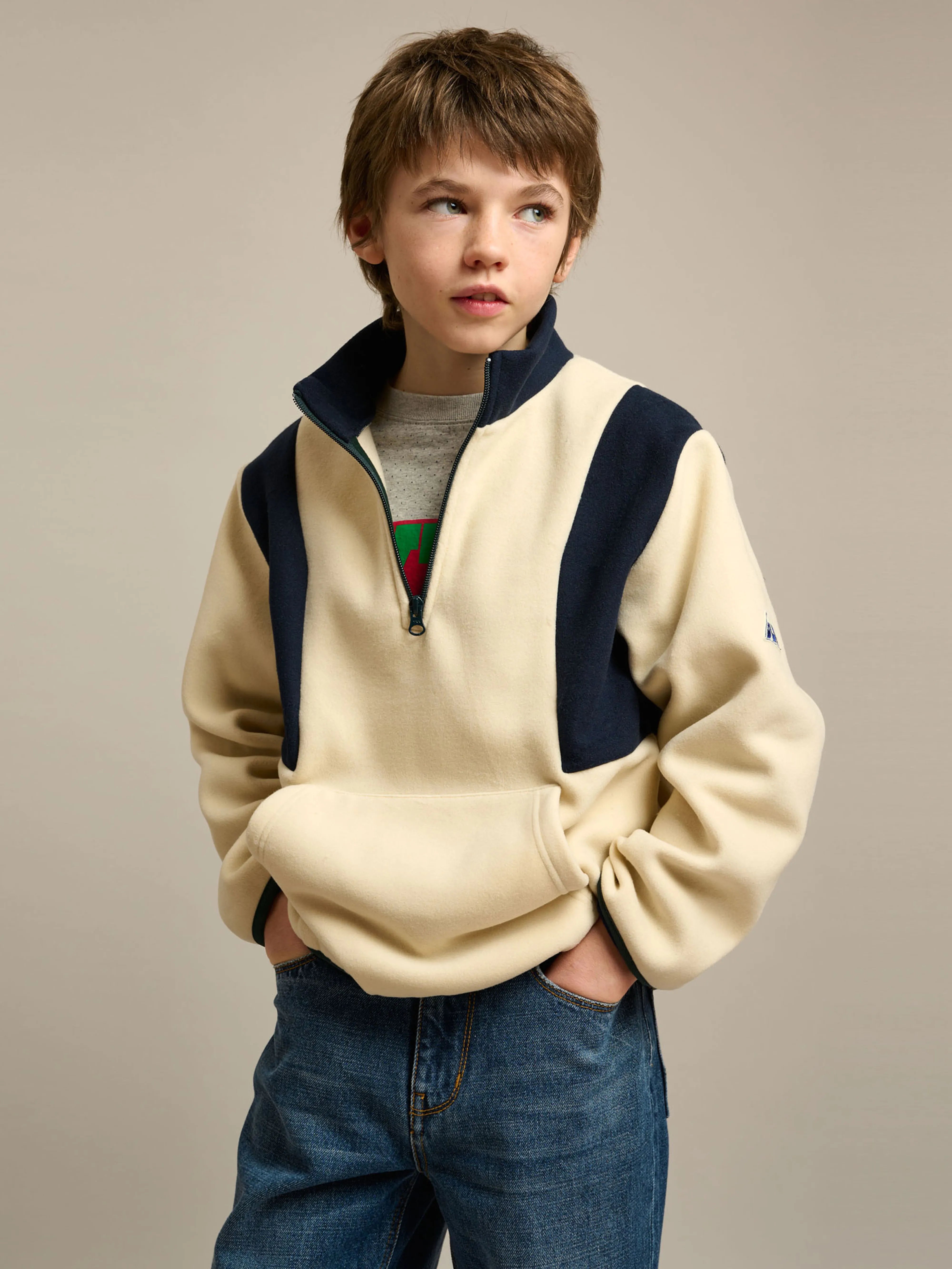 Sweatshirt Col Zippé Faris - Sugarcane Pour Garçon | Bellerose