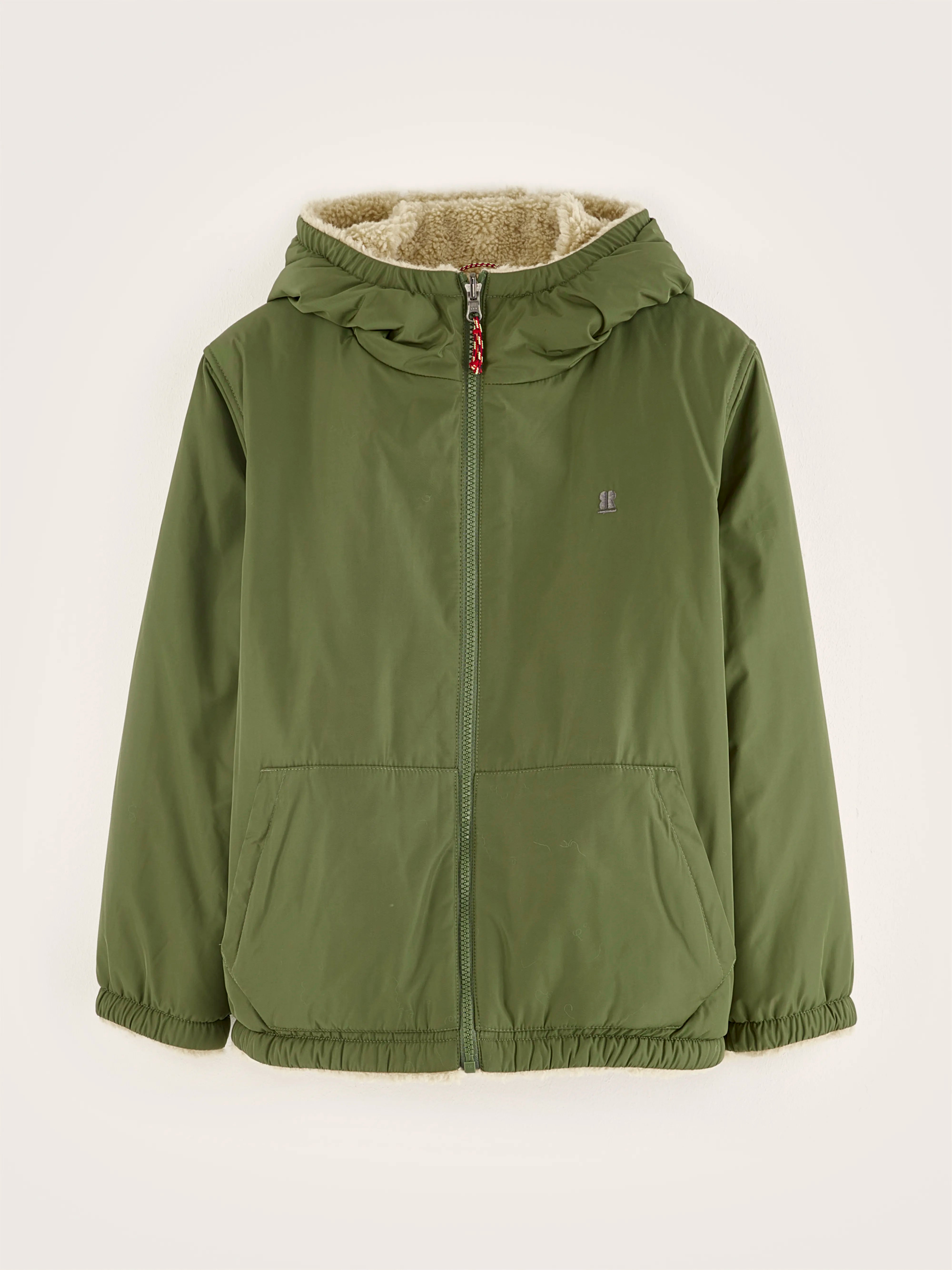 Khaki hooded reversible jacket for boys Bellerose