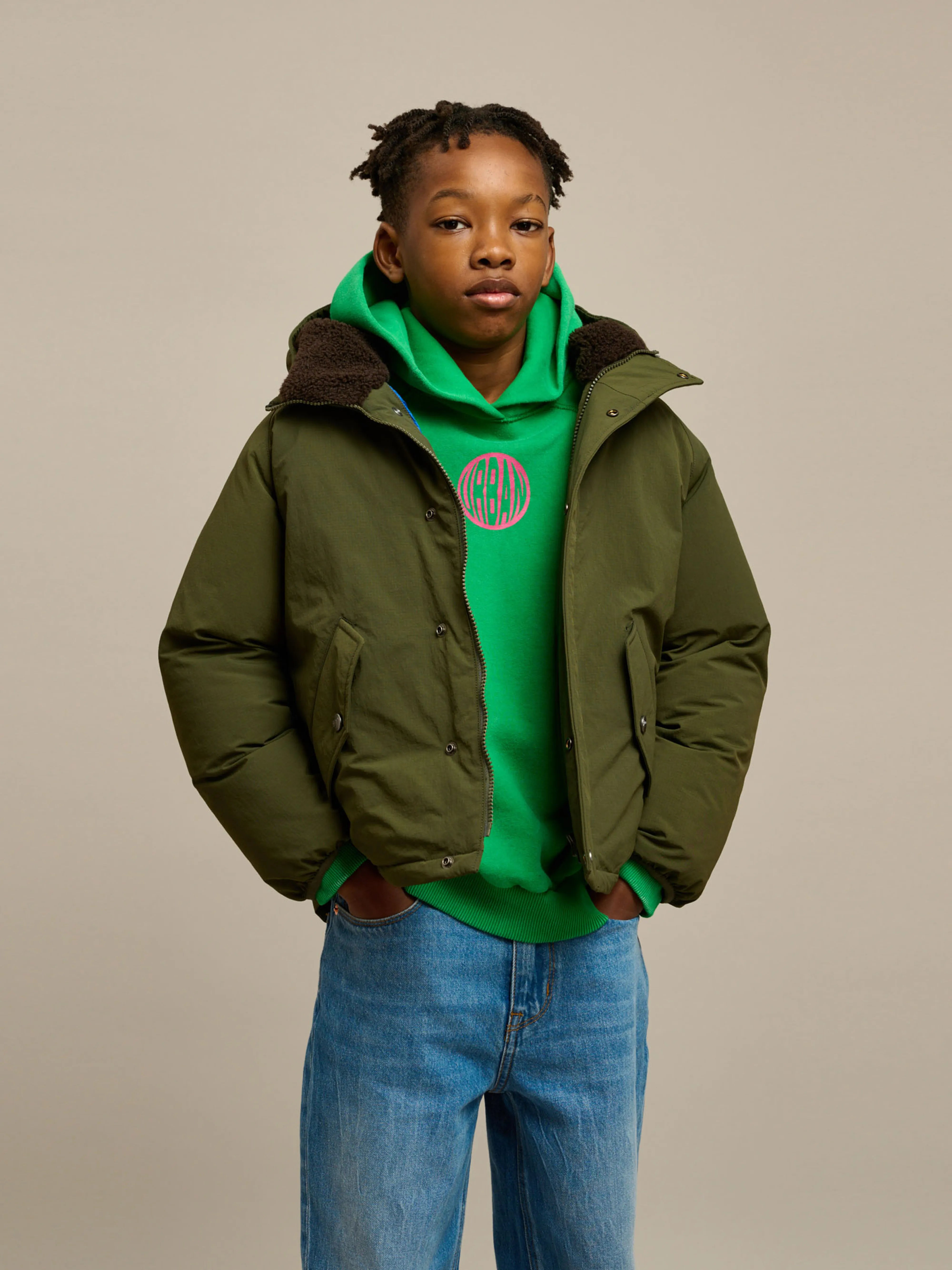 Horwin Hooded Parka - Moss For Boys | Bellerose