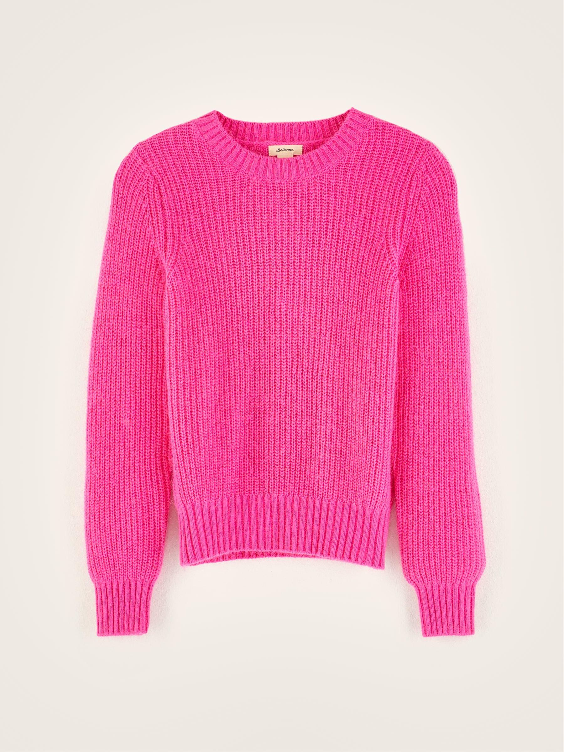 Pull Col Rond Diot - Fushia Pour Fille | Bellerose