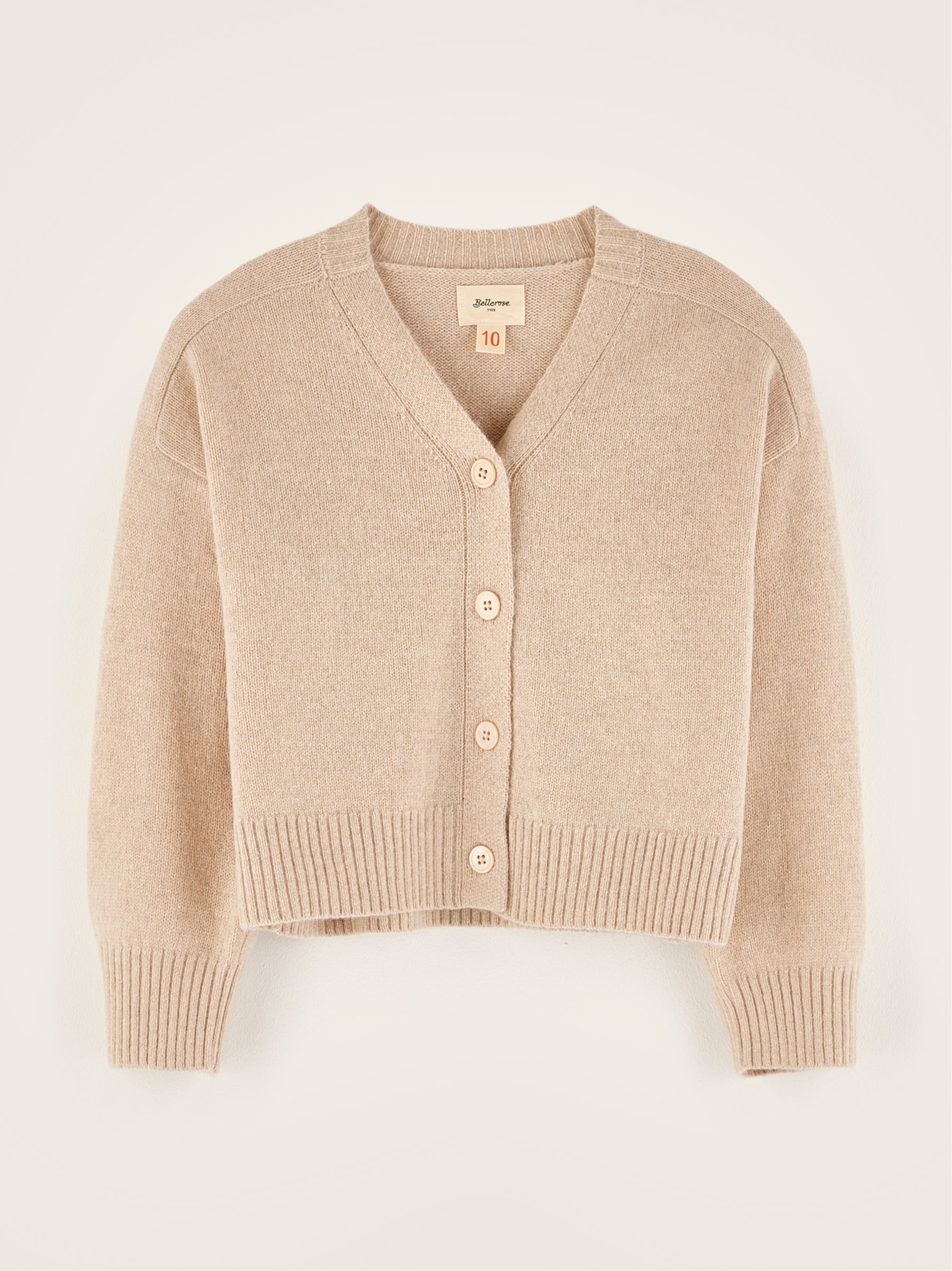 Cardigan col v Gimp (242 / G / OATMEAL)