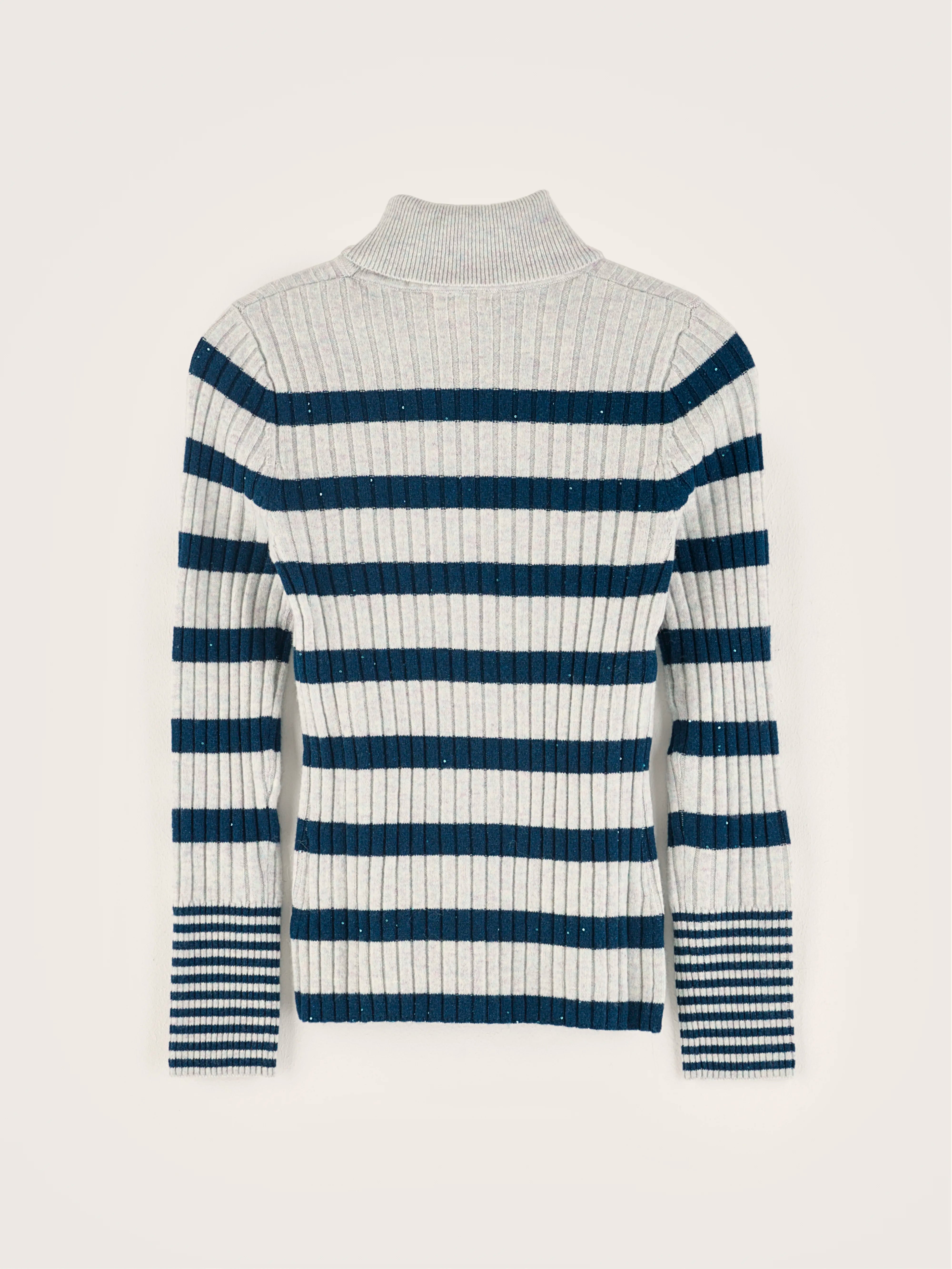 Ayre High-neck Sweater - Blue jeans / Multicolor For Girls | Bellerose