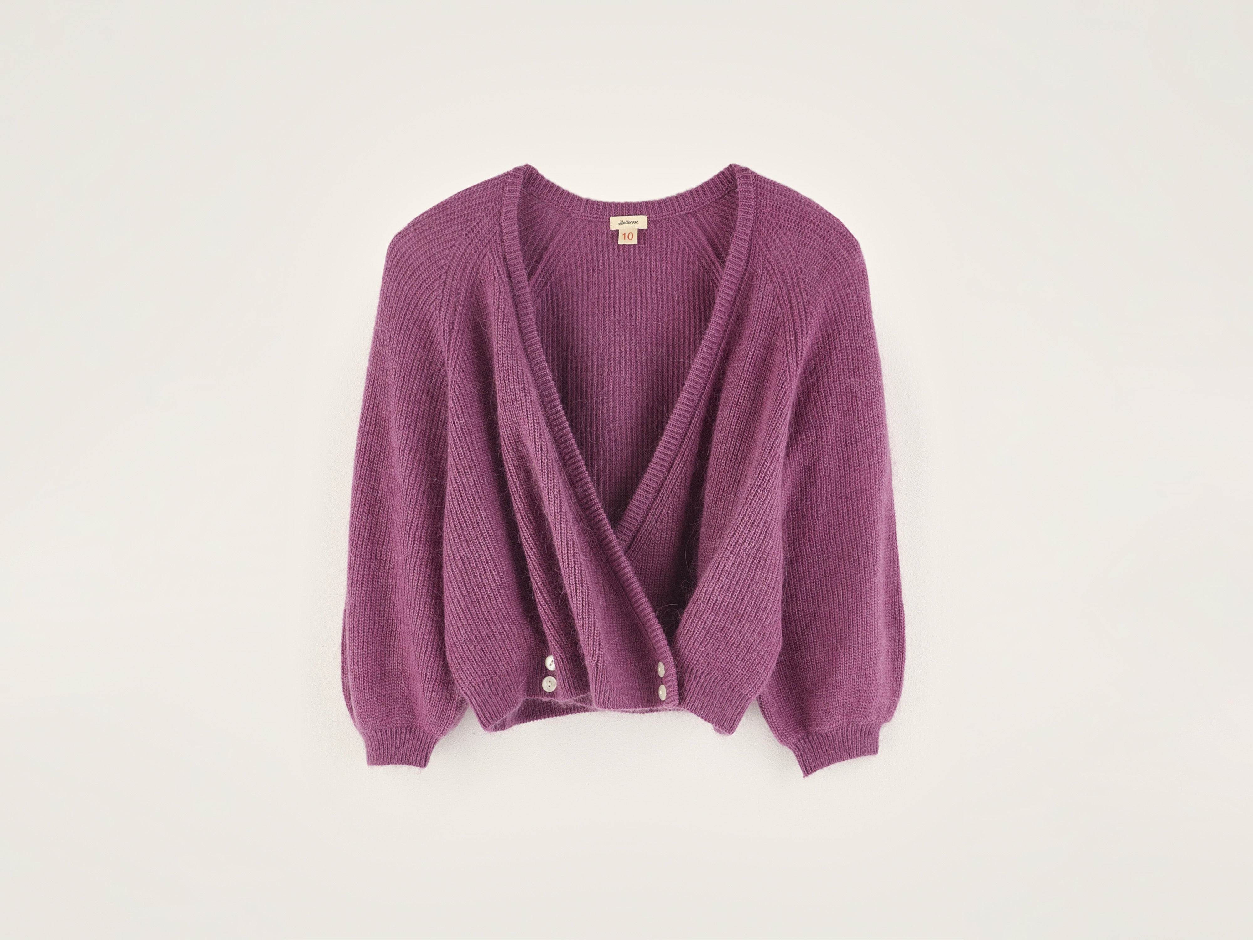 Dioph v-neck cardigan (242 / G / LYCHEE)