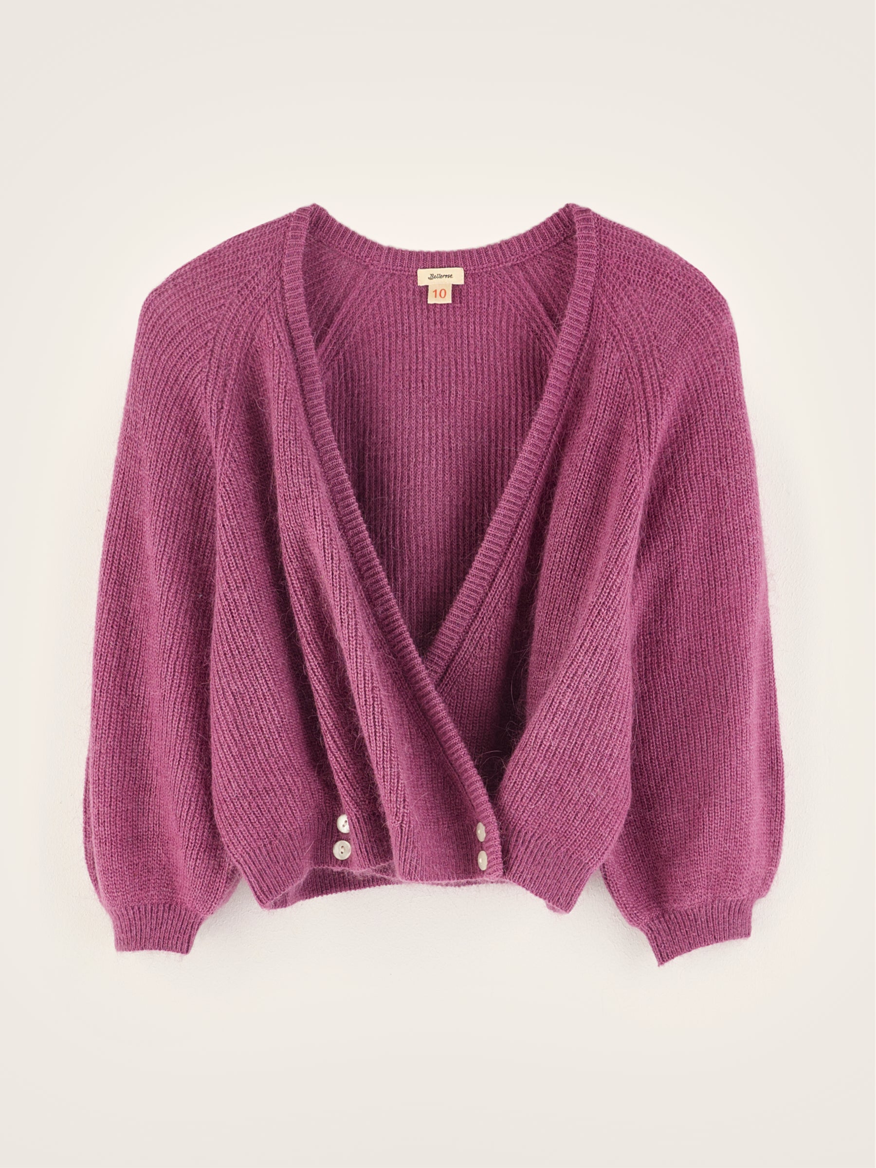 Dioph v-neck cardigan (242 / G / LYCHEE)