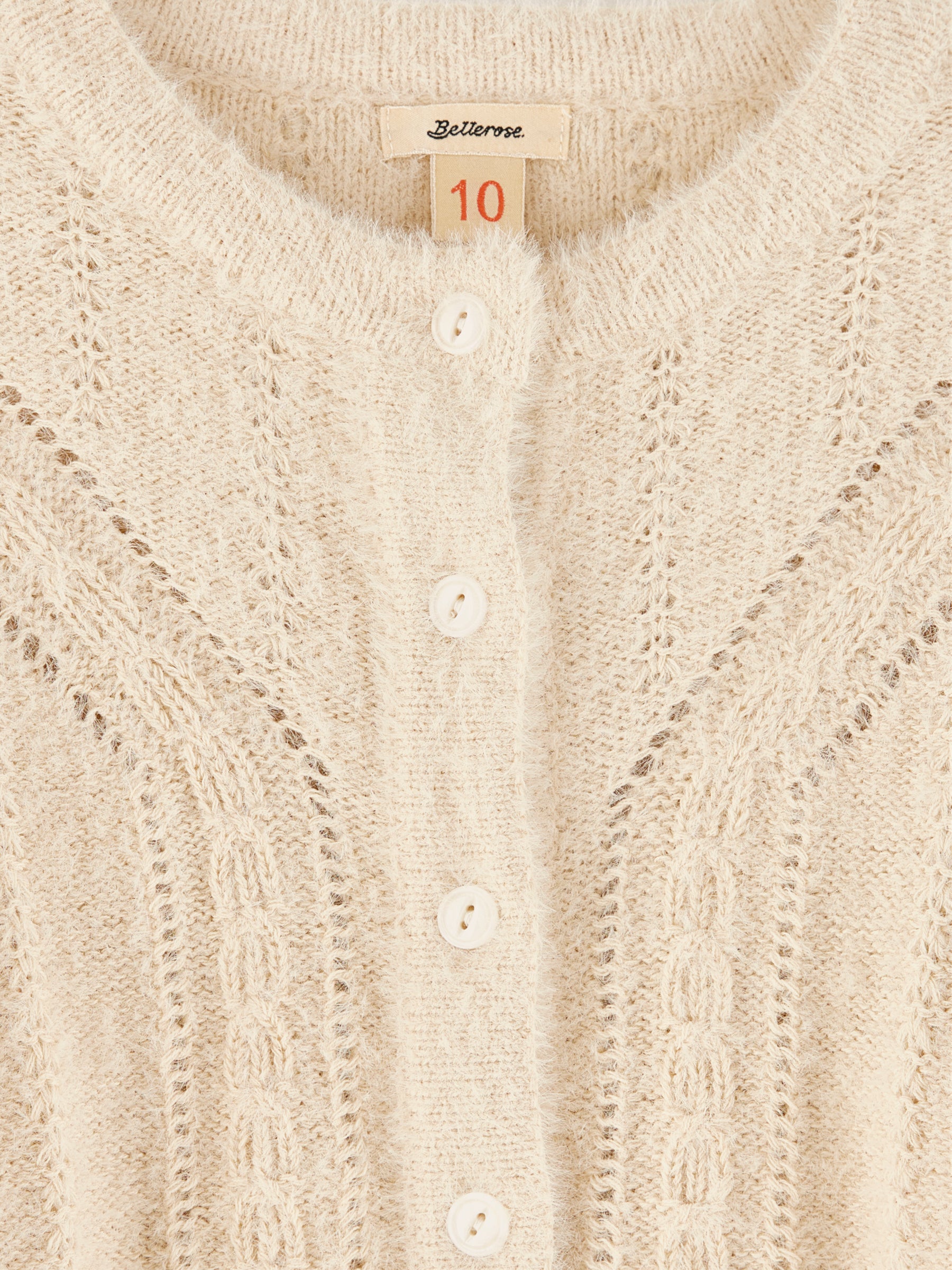 Golter Round-neck Cardigan - Milky way For Girls | Bellerose