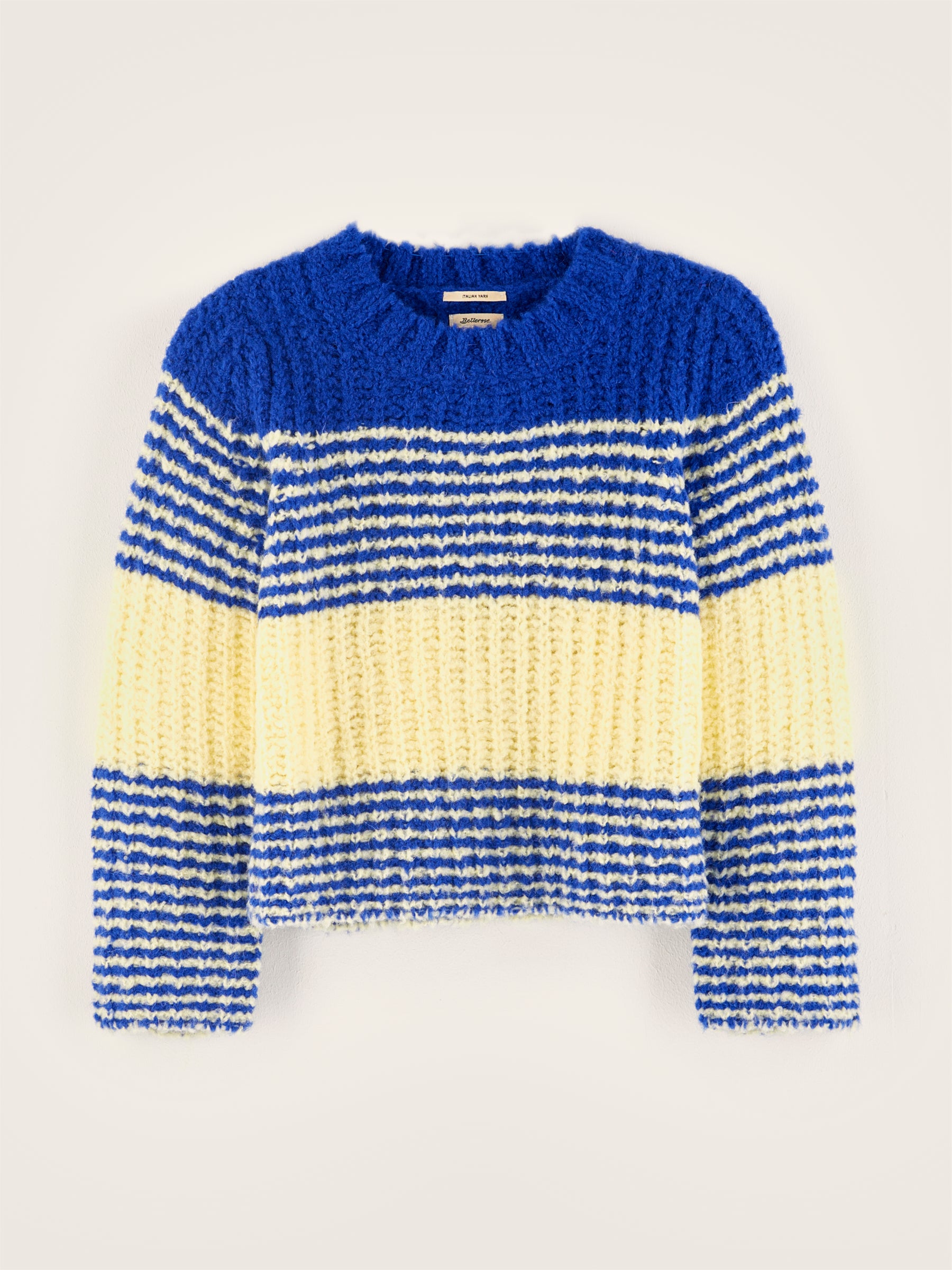 Agond Round-neck Sweater - Butter / Lazuli For Girls | Bellerose