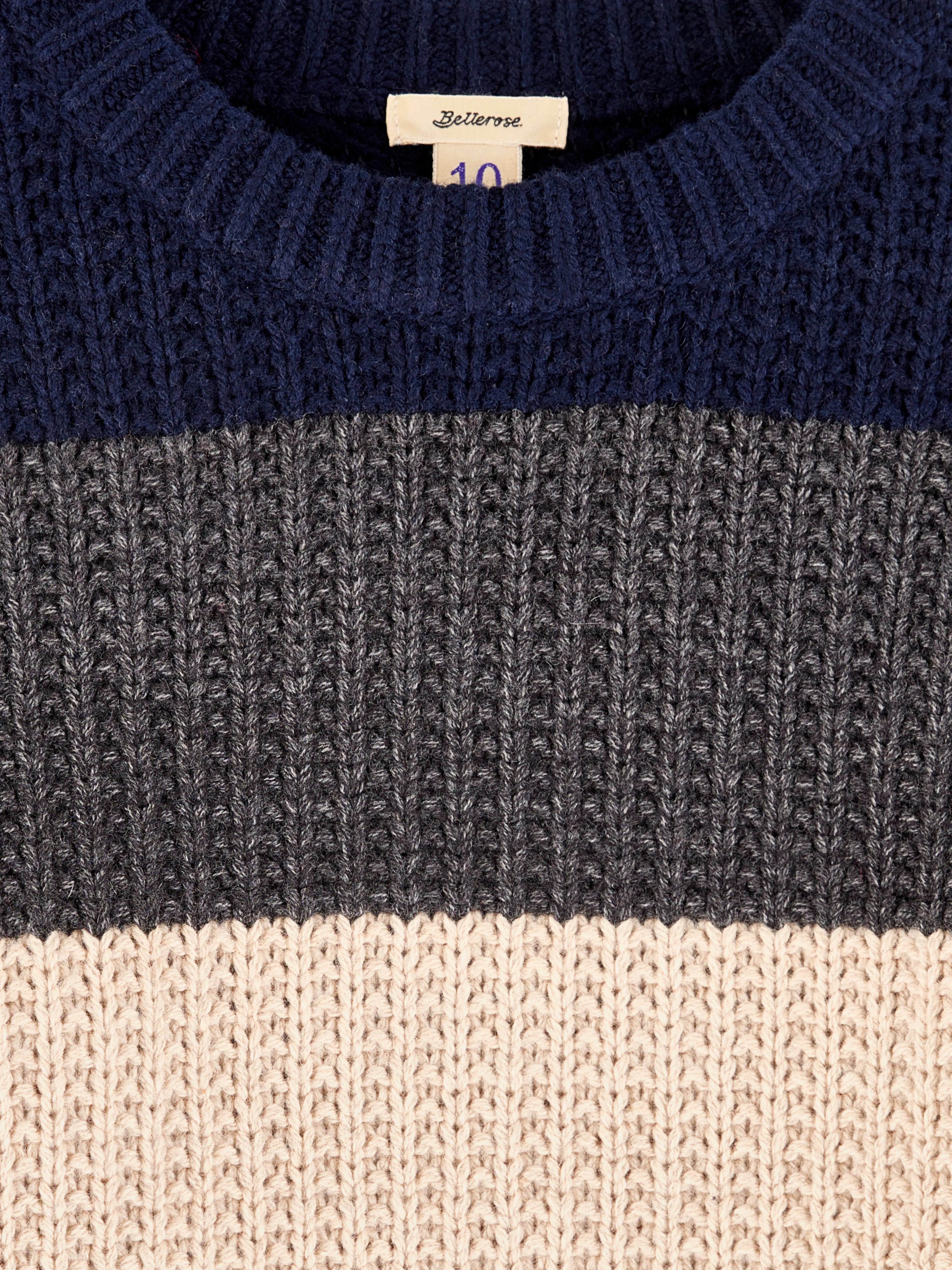 Giman Crew-neck Sweater - America / Oatmeal For Boys | Bellerose