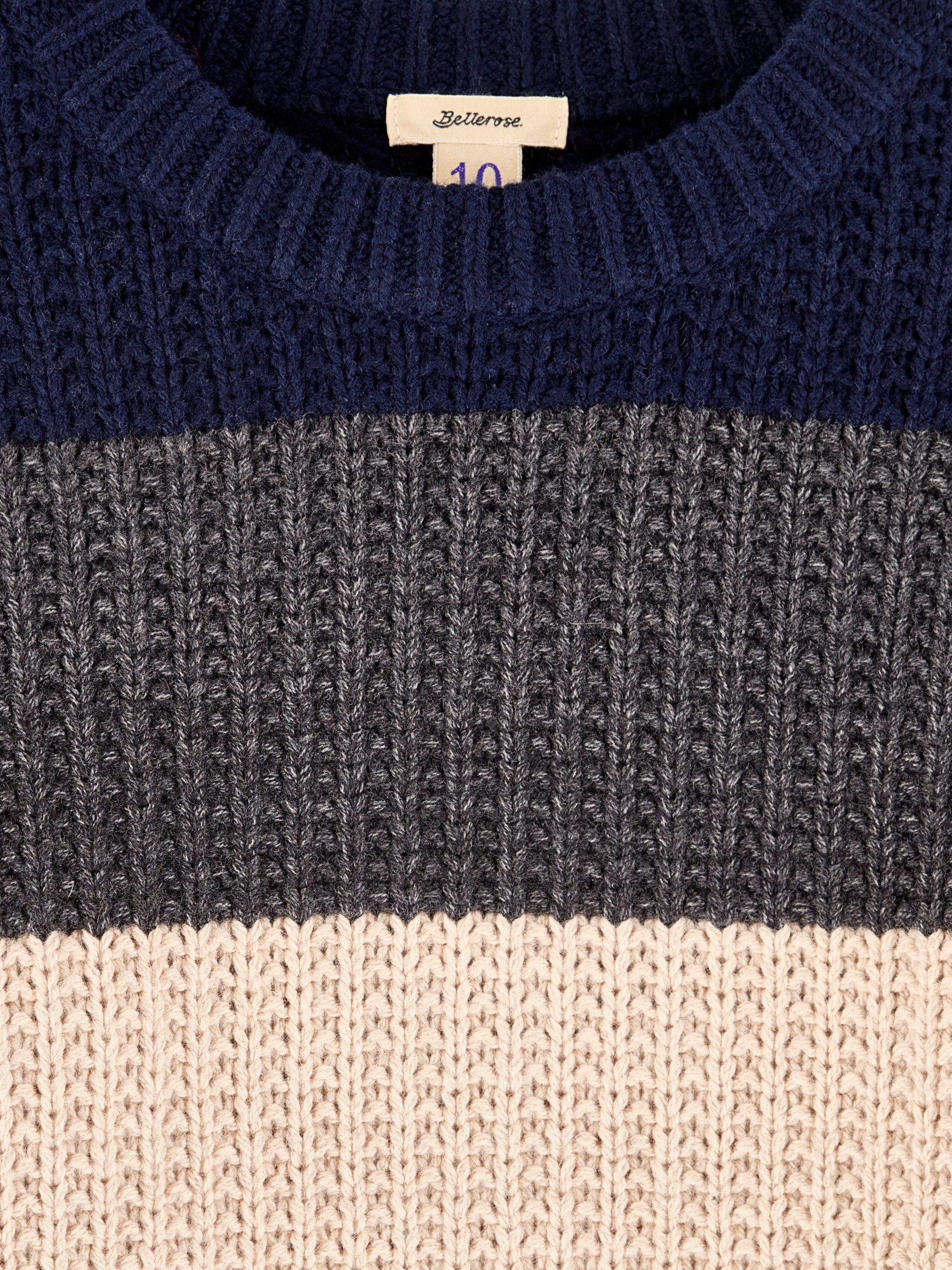 Giman Crew-neck Sweater - America / Oatmeal For Boys | Bellerose