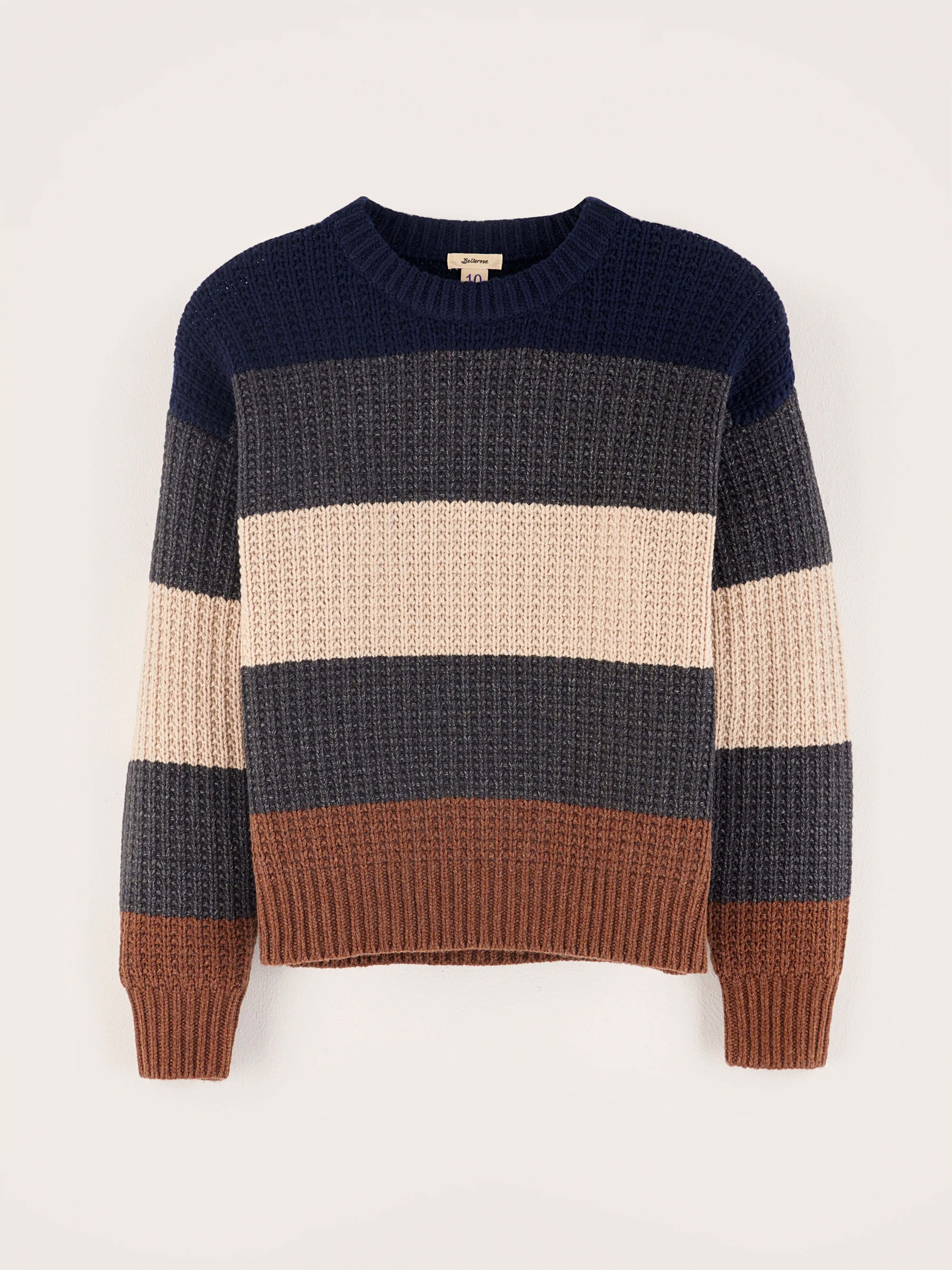 Giman Crew-neck Sweater - America / Oatmeal For Boys | Bellerose